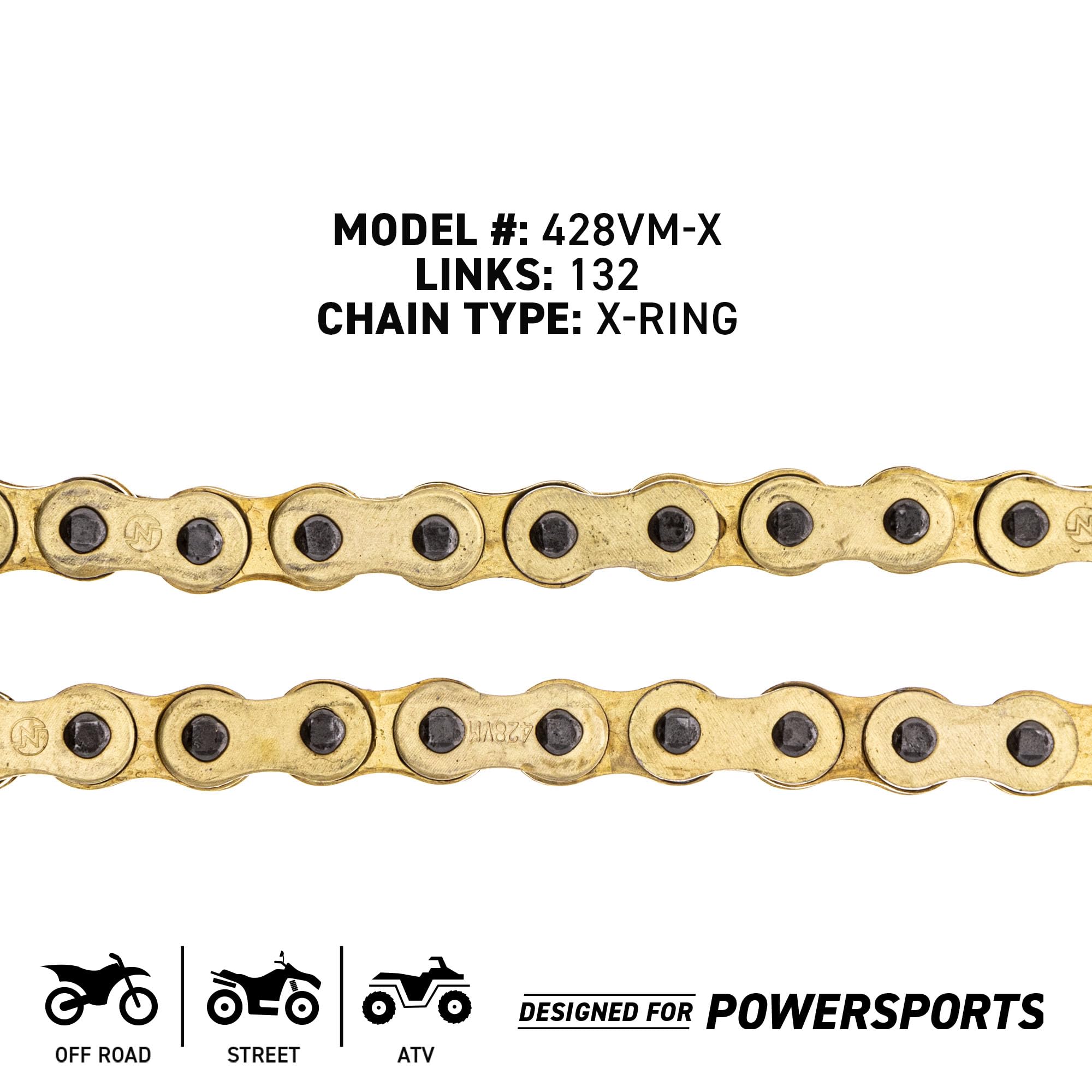 Niche Gold 428 X-Ring Chain 132 Links With Connecting Master Link