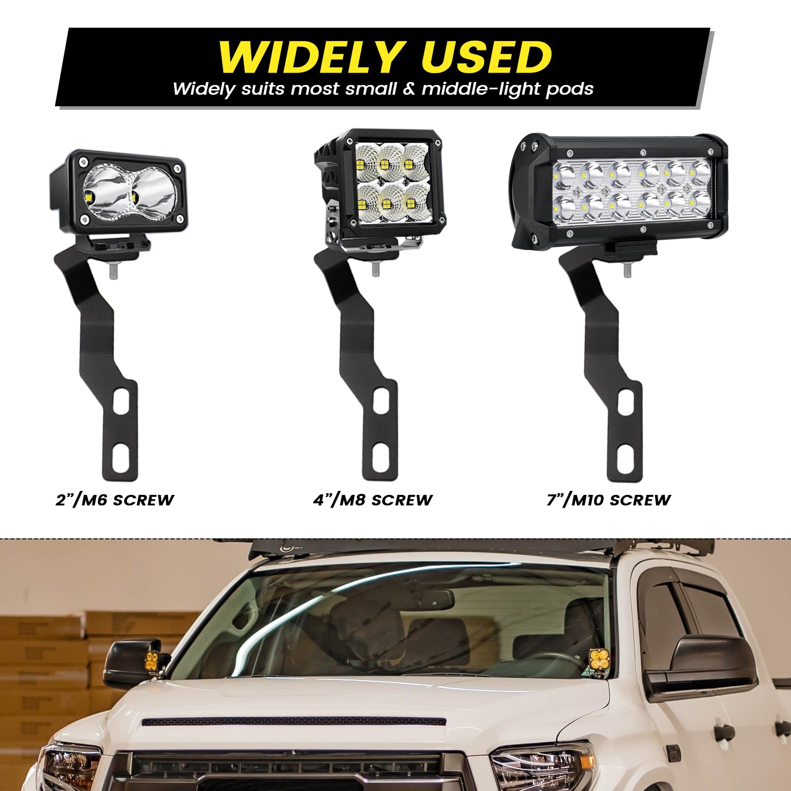 Kangikx Hood Hinge Ditch Light Mount Brackets For Toyota Tacoma 2016-2021 3Rd Gen Auxiliary Offroad Pod Work Light,Toyota Tacoma