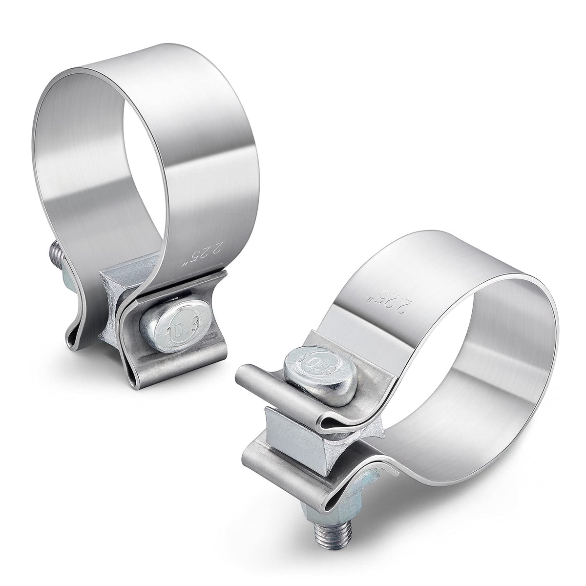 Exhaust System Band Clamps - Exhaust Pipe Repair Parts, 2.25 Narrow Exhaust Clamp, Great For Catalytic Converter, Exhaust Tips, Exhaust Manifold, Exhaust Resonator, Exhaust Muffler Repair Program
