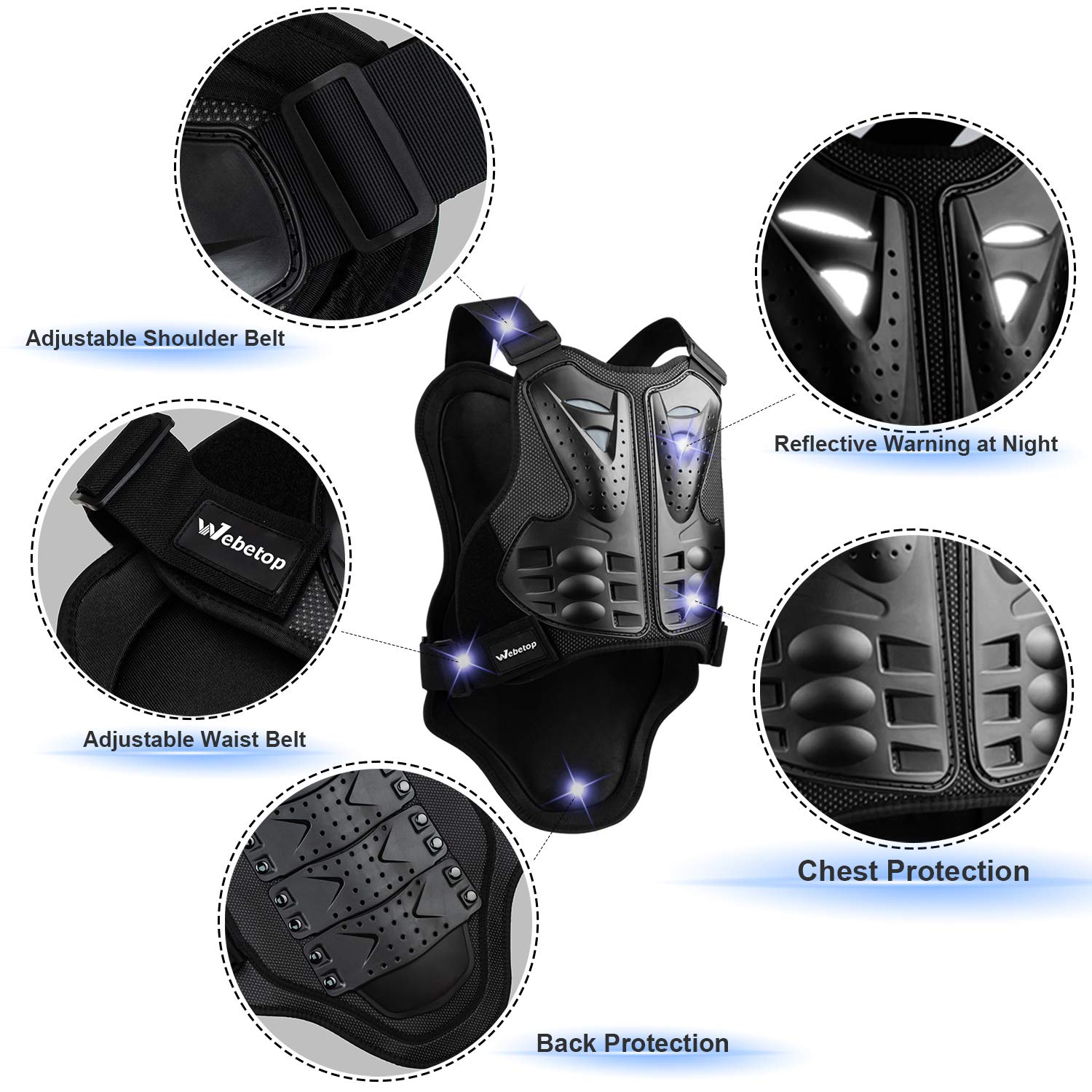 Webetop Armor Vest Protector For Dirt Bike Mountain Bike Off-Road Racing Adult L