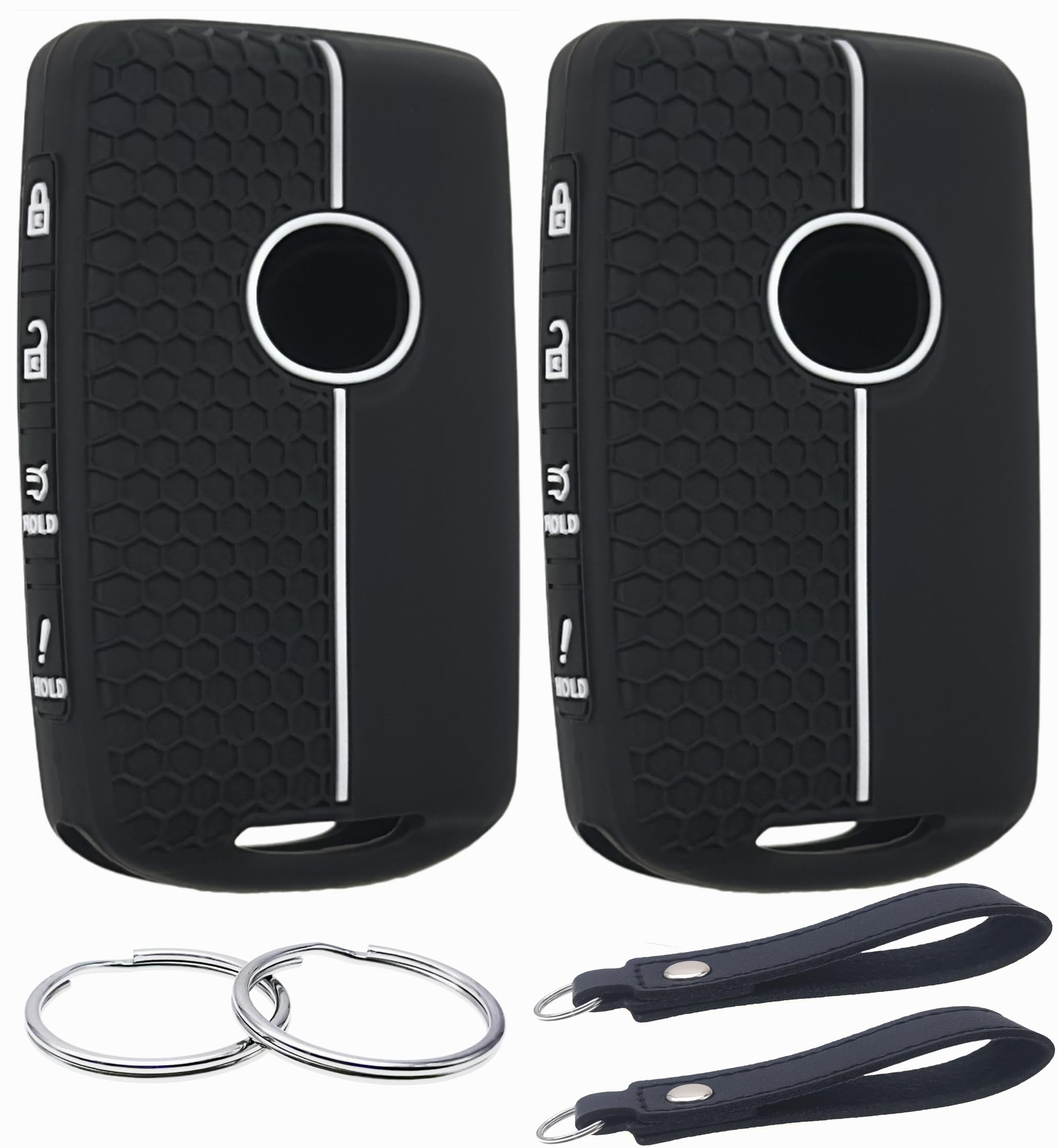REPROTECTING Silicone Rubber Key Fob Cover Compatible with 2019-2025 Mazda 3 6 CX-30 CX-5 CX-9 CX-50 (Black/Black, 4 Buttons/Sil
