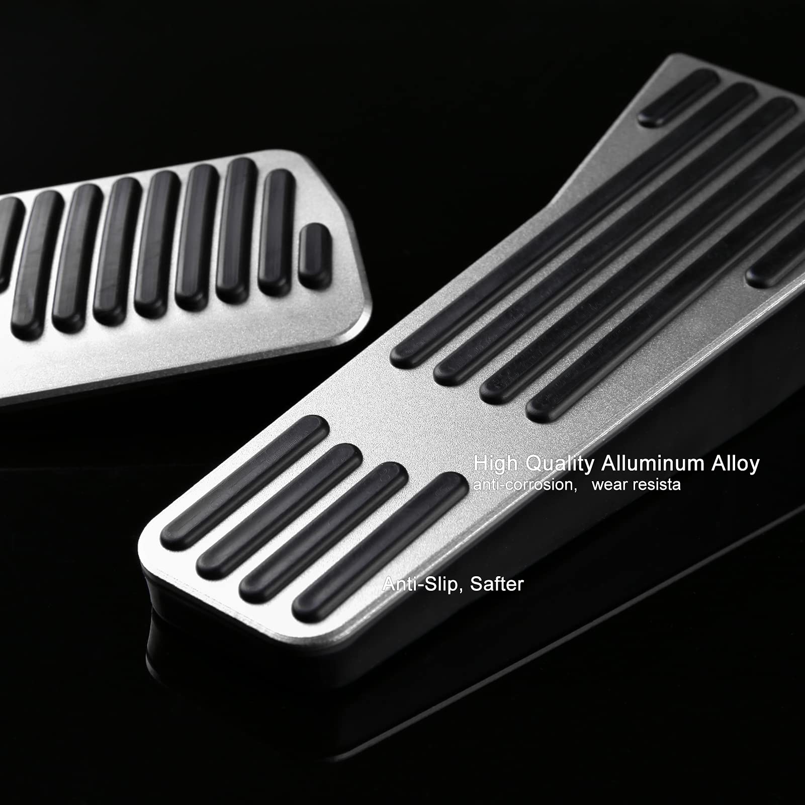 Anfokas Compatible With Mazda 3 Cx-30 Mx-30 Cx-50 Cx-90 Accessories Sporty Anti-Slip Car Interior Foot Pedal Covers Rest Brake Gas Accelerator Pedal Pads -Silver