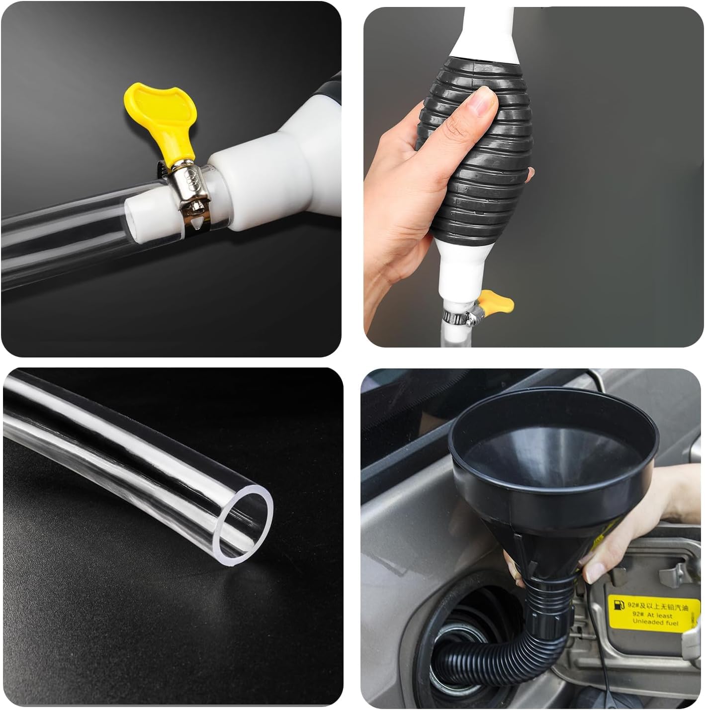 Upgraded Siphon Pump, 2025 New Multifunction Liquid Sucker Pump, Portable Manual Hand Fuel Transfer Pump for Gasoline Gas Oil Fu