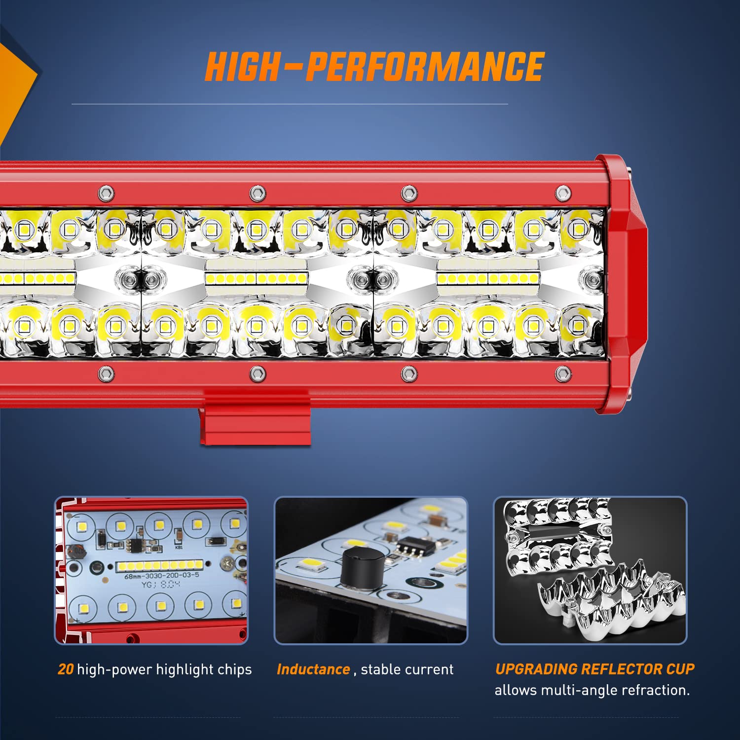 Nilight Led Light Bar 20 Inch Triple Row Spot Flood Combo Lights With Wiring Harness Kit For Fog Driving Work Lighting On Off-Ro