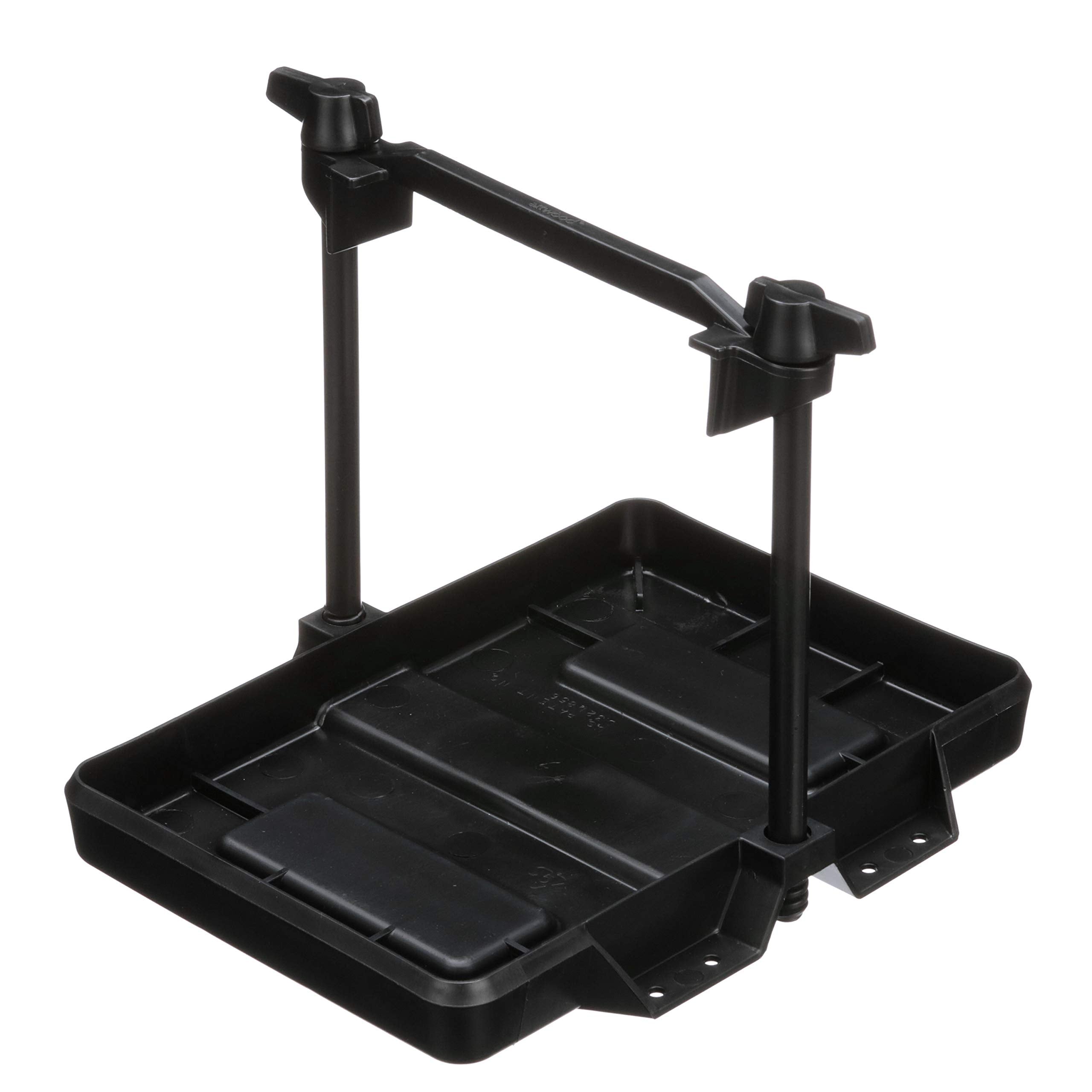 Attwood 9090-5 Adjustable Battery Tray, For 24/24M Series Batteries, Heavy-Duty Black Plastic, Height-Adjustable Crossbar
