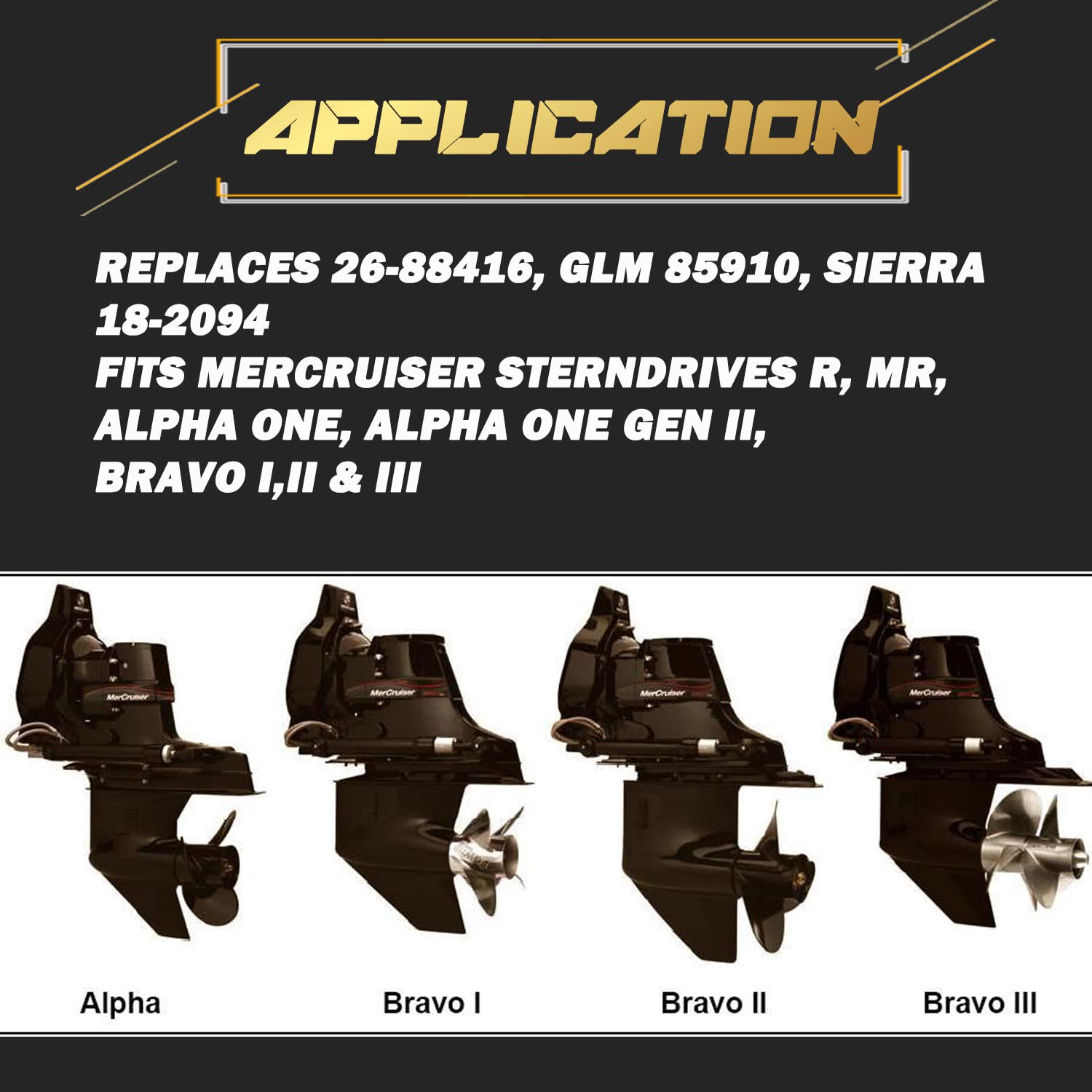 For Mercruiser Gimbal Bearing Grease Seal Alpha One Gen 1 & 2 Bravos I,Ii & Iii, Replaces 26-88416, Glm 85910, Sierra 18-2094