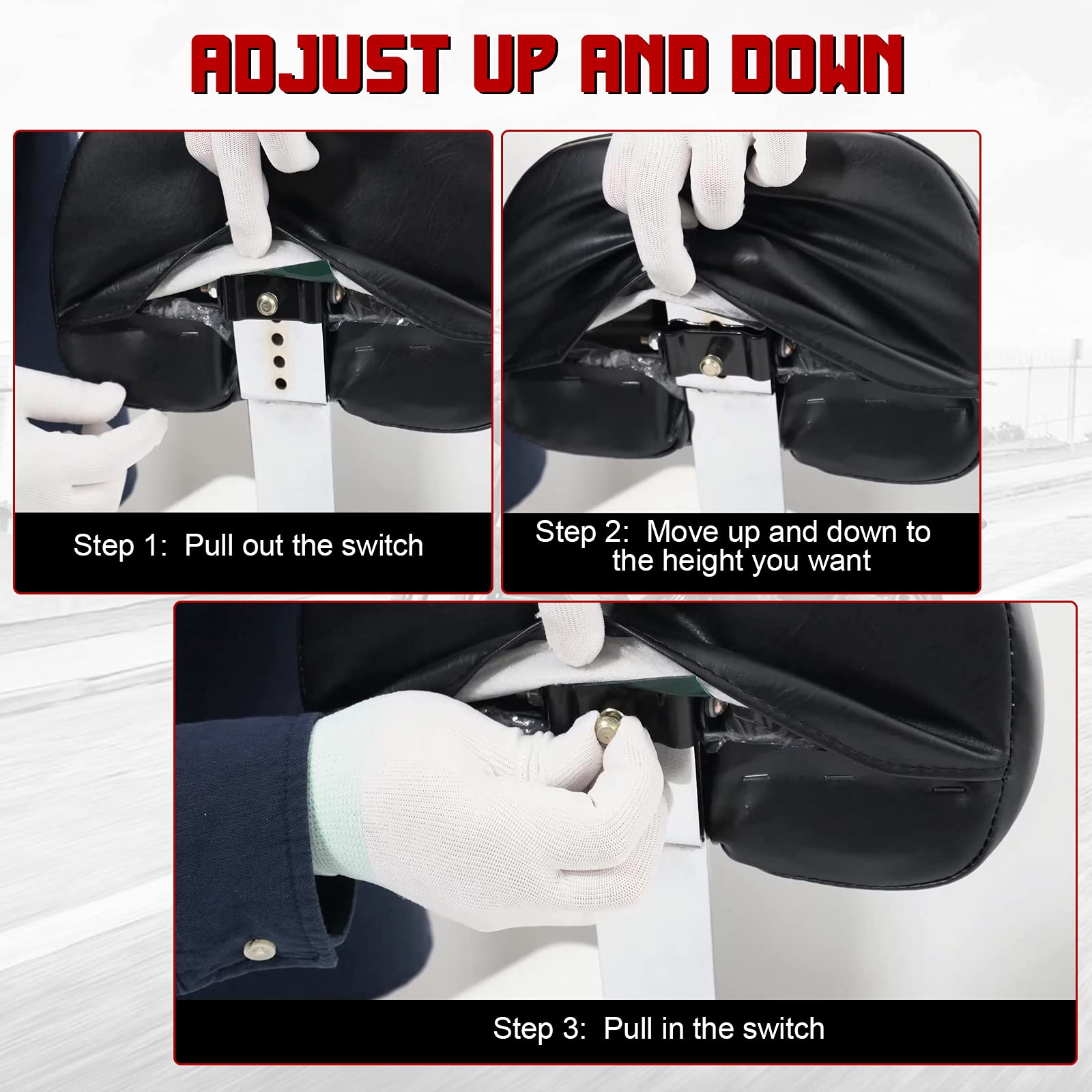 INNOGLOW Motorcycle Adjustable Driver Backrest Rider Backrest with Chrome Mount Kit for Harley Touring Electra Glide Road Glide