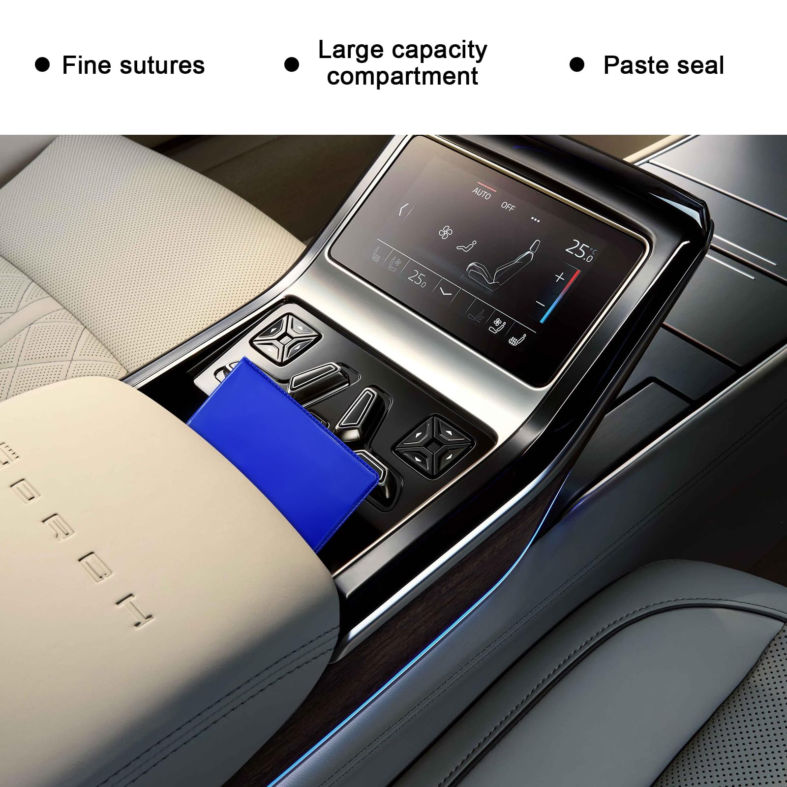 Ziciner 2PCS Car Registration and Insurance Holder, 5.2''   4.7'' Leather Auto Glove Box Organizer with Closure, Essential Car D