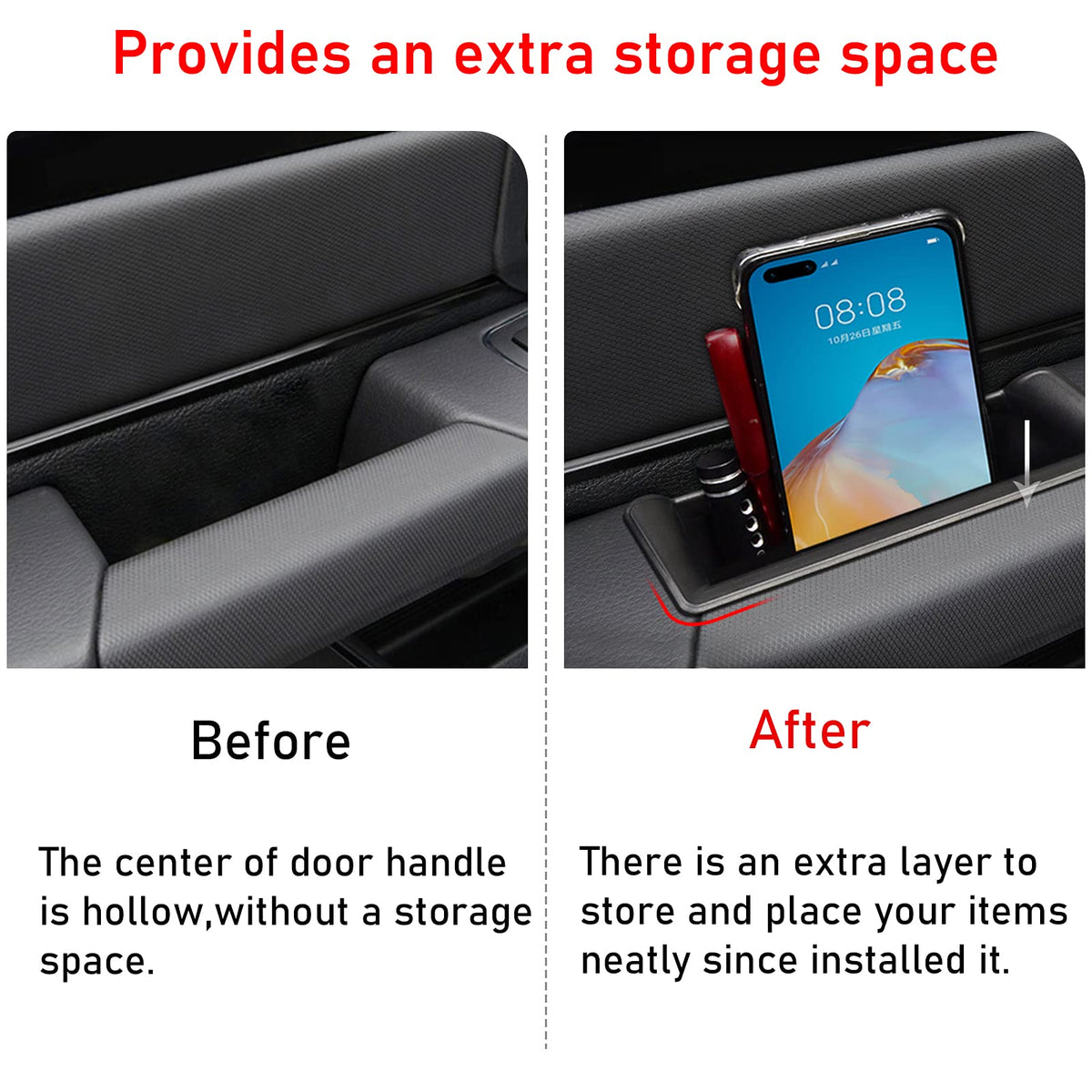 TTCR-II for Ram 1500 Door Side Organizer Tray 2019 2020 2021 2022 2023, for Ram WBCARB099WDLND5