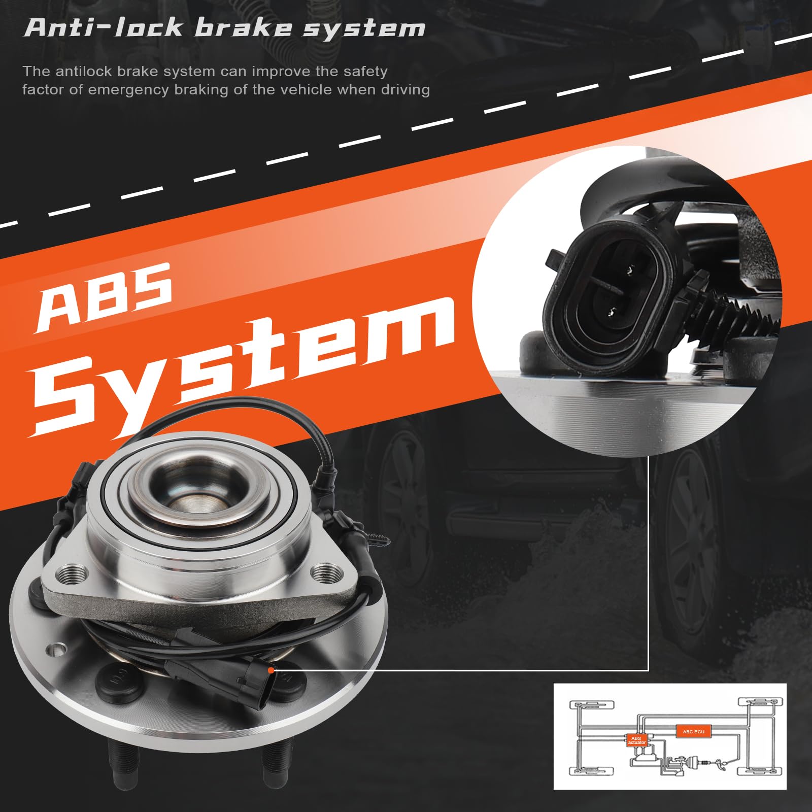 Drivestar ?2Wd Only? 515054 Front Driver Or Passenger Side Wheel Hub And Bearing Assembly For Chevy Silverado 1500 1999-2006, For Gmc Sierra 1500/Yukon 2000-06, For Cadillac Escalade 02-06, 6-Lug