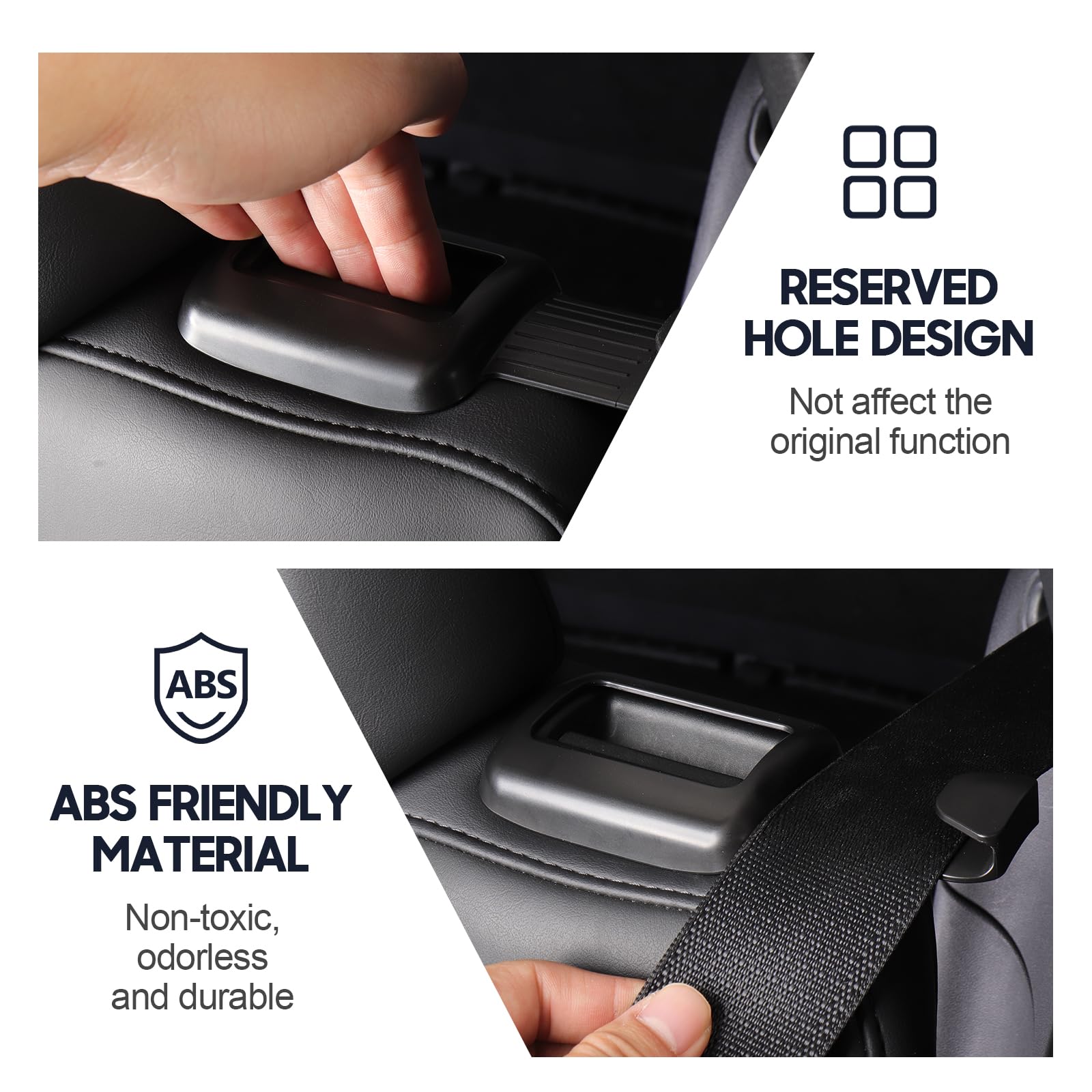 Rislobx 2 Pack Seat Belt Guide Holder for Tesla Model Y, ABS Backseat Seat Belt Organizer, Automotive Interior Accessories Compa