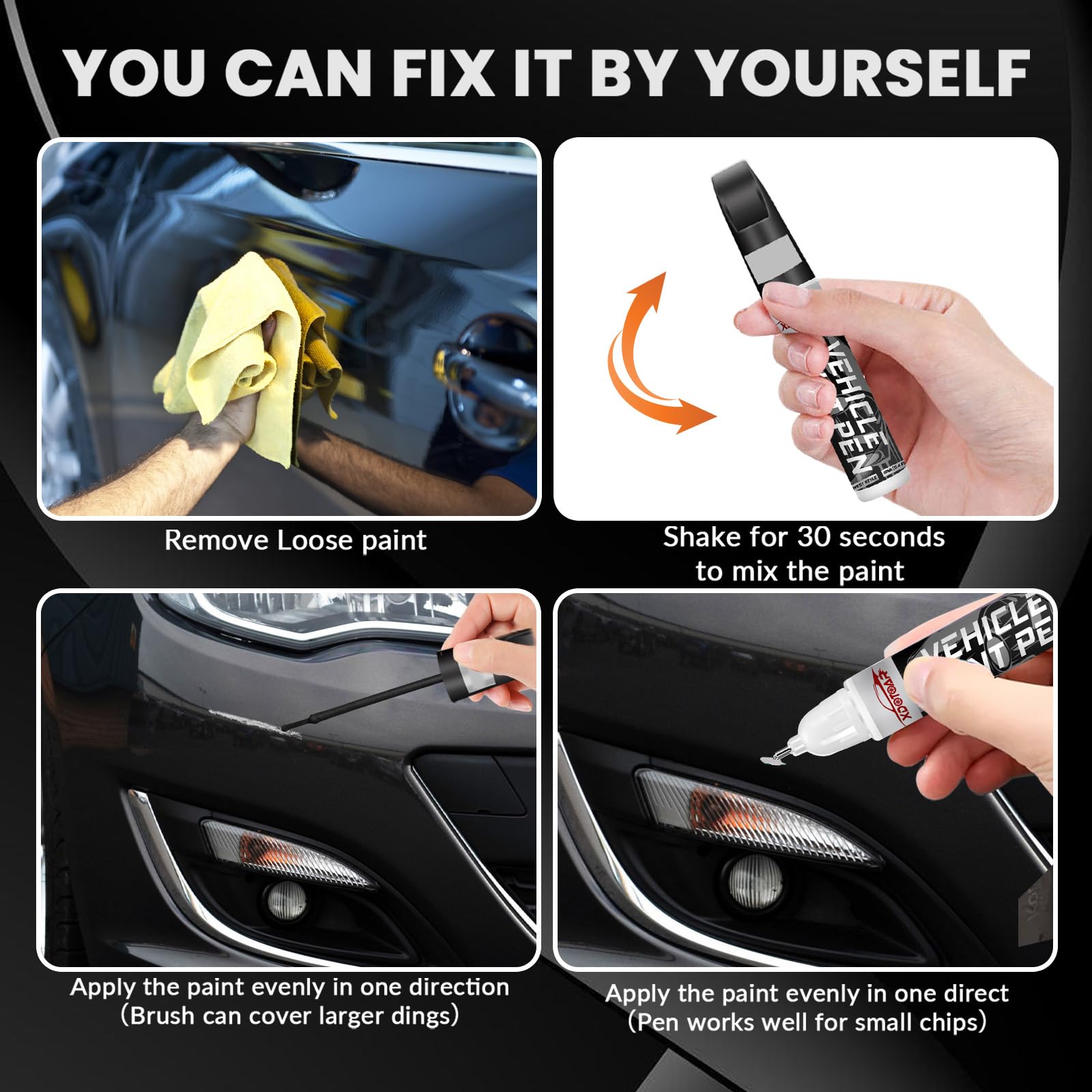 Matte Black Touch Up Paint For Cars, Color Accurate Car Touch Up Paint, Professional Automotive Paint Scratch Repair, Lasting Au