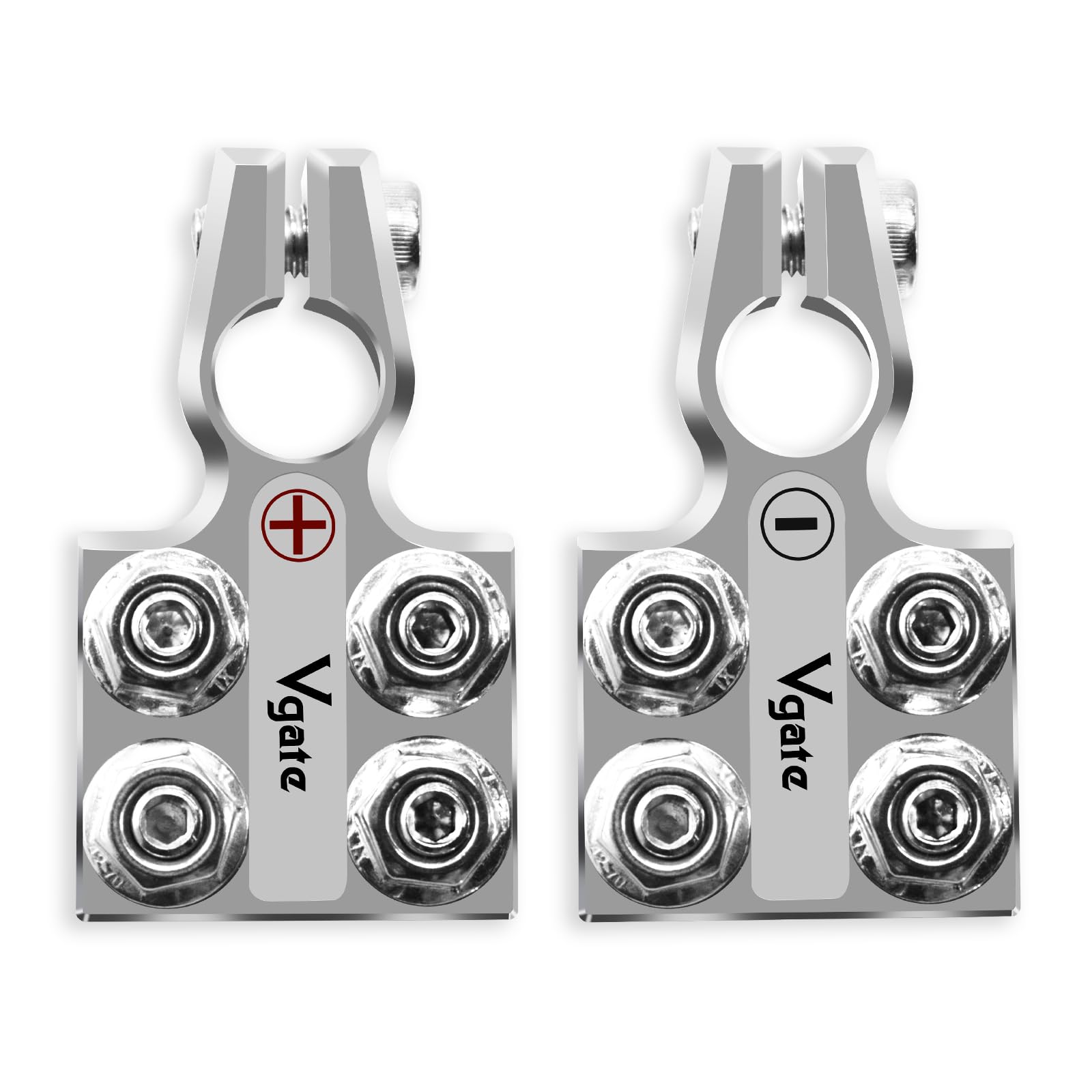 Vgate 8-Way Lead Acid Battery Terminal Connector, Agm Post Terminal Ends, 8Awg Up To 4/0(Xl) Awg Gauge, Positive & Negative For