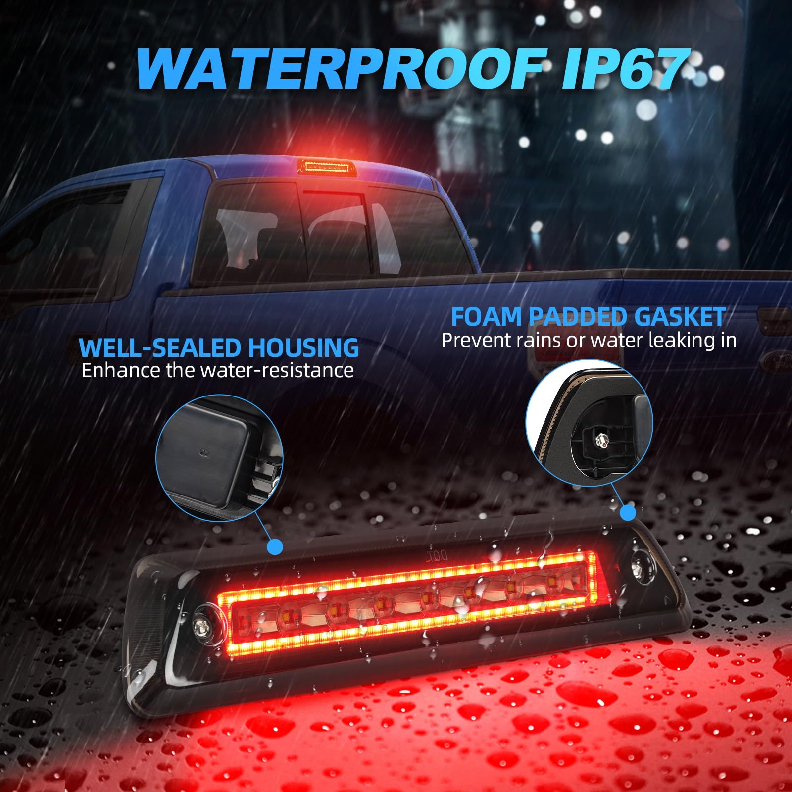 Suparee Led Third Brake Light Smoked Lens Fit For 2009 2010 2011 2012 2013 2014 Ford F150, 3Rd Brake Light Assembly Roof White C