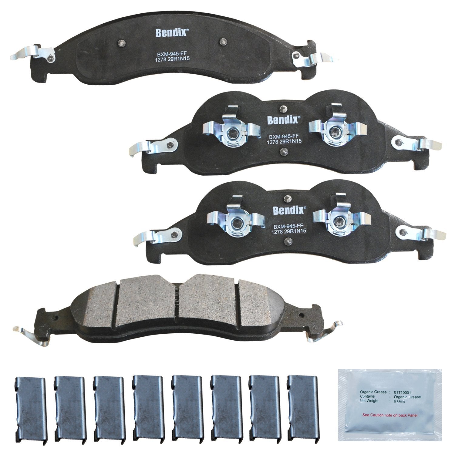 Bendix Priority1 Cfm1278 Semi-Metallic Front Brake Pads For Ford Expedition 2009-2007, Lincoln Navigator 2009-2007