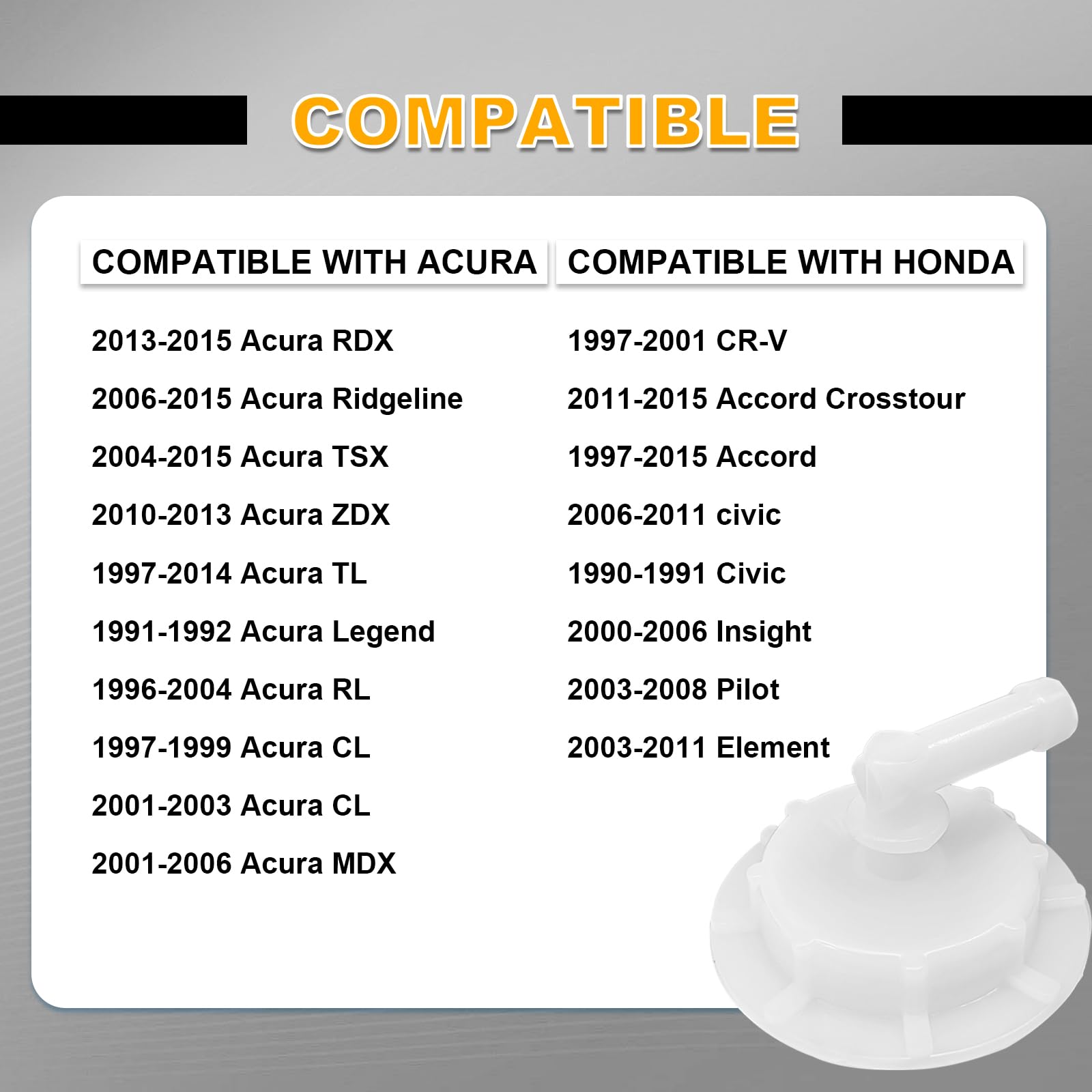 Cmerto Coolant Reservoir Overflow Tank Cap Compatible With Honda Acura Accord Civic Pilot Insight Element Replace# 19106-Rna-A48