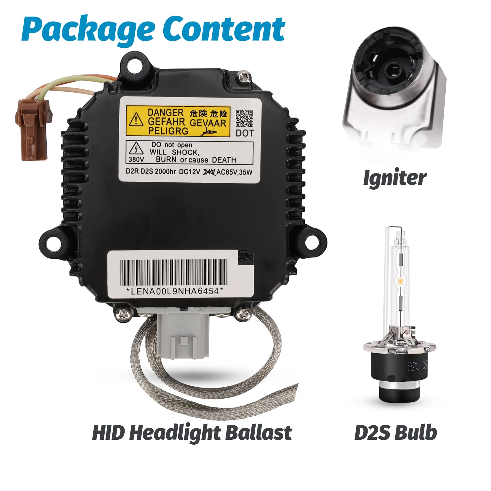 Xenon Hid Headlight Ballast Control Unit With Igniter & D2S Bulb - Compatible With Nissan Altima, 350Z, Maxima, Murano, Rogue, Infiniti G35, G37, Fx35- Replaces 28474-8991A 28474-89904 Nzmns111Lan