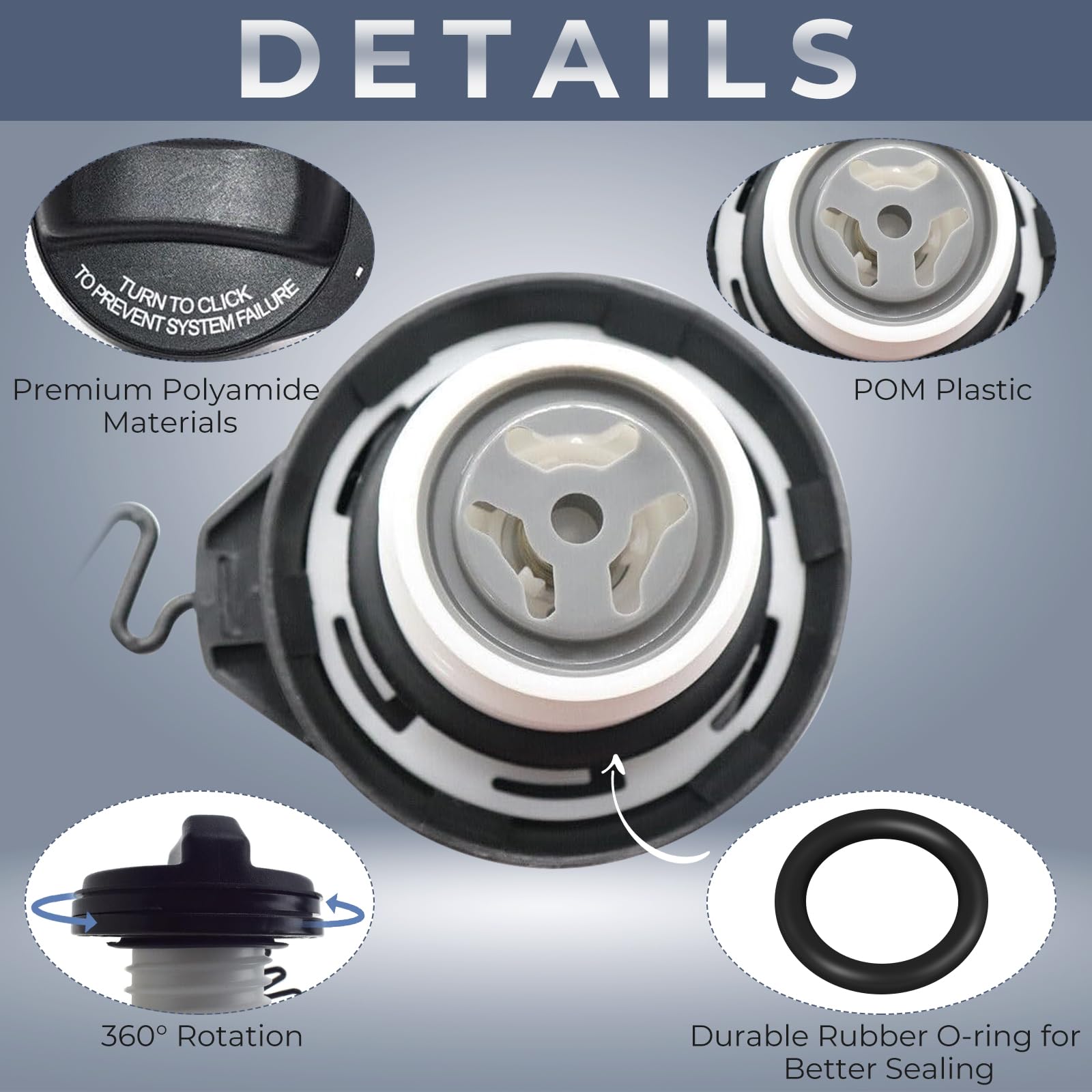 Gas Cap Fuel Cap For Volvo, 2010-2017 Xc60, 2009-2016 Xc70, 2003-2014 Xc90, 2015-2018 V60/V60 Cross Country, 2003-2010 V70, 2004