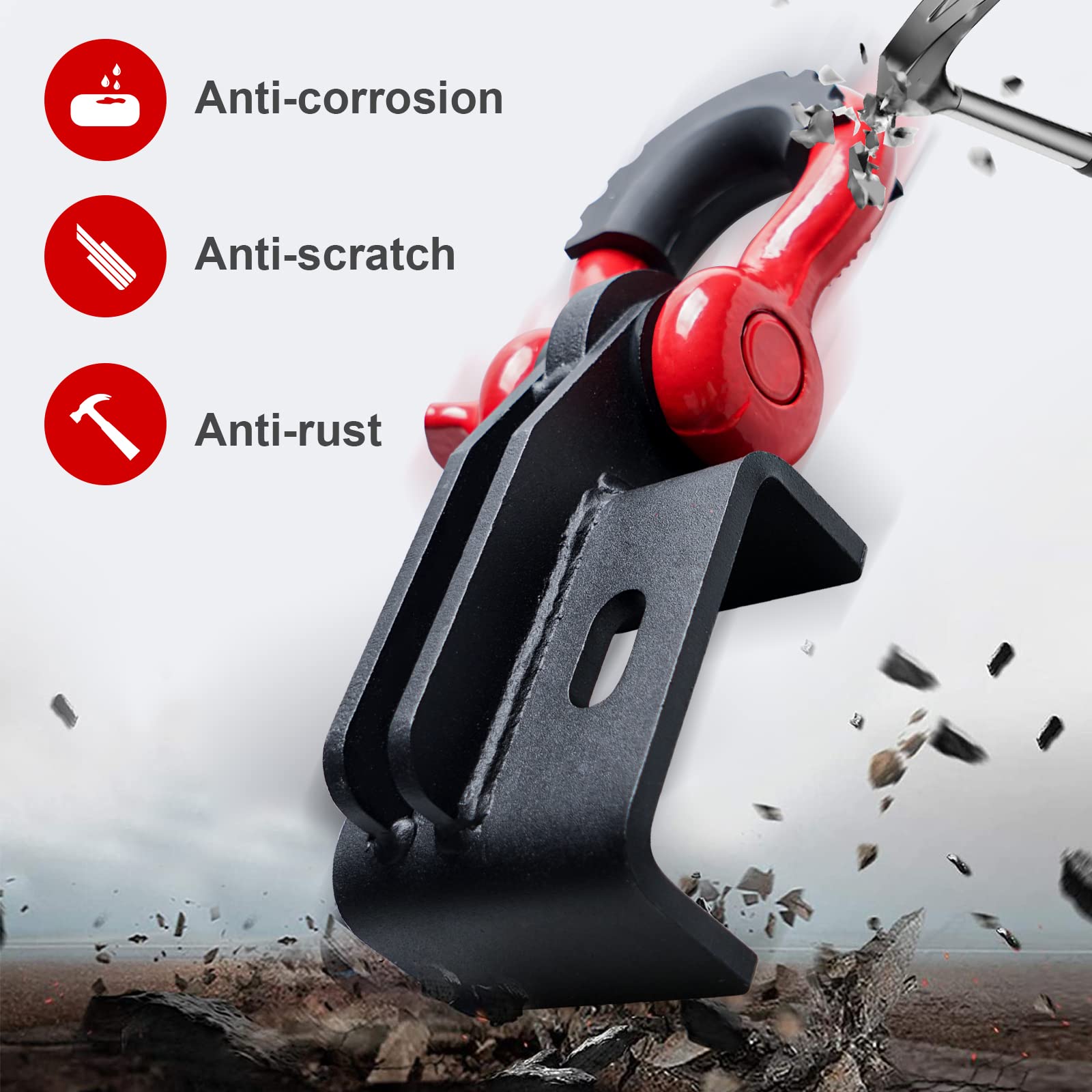 GSTP Front Demon Tow Hook Bracket with D Ring Shackle Compatible with Toyota Tacoma 2009-2023