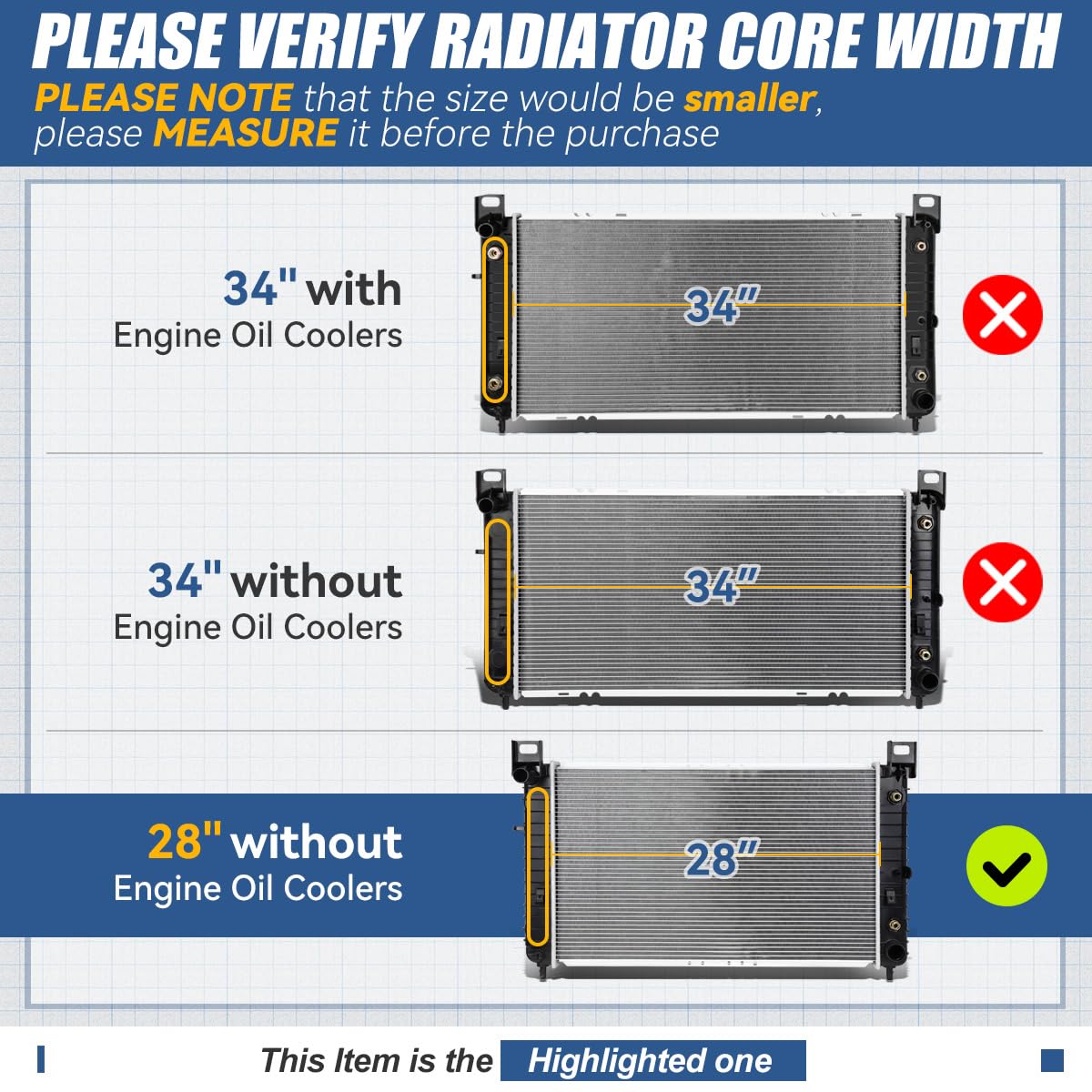 Auto Dynasty Radiator Compatible With 1999-2006 Silverado Sierra Yukon Tahoe Suburban 4.3L 4.8L 5.3L At, Dpi 2334 Factory Style