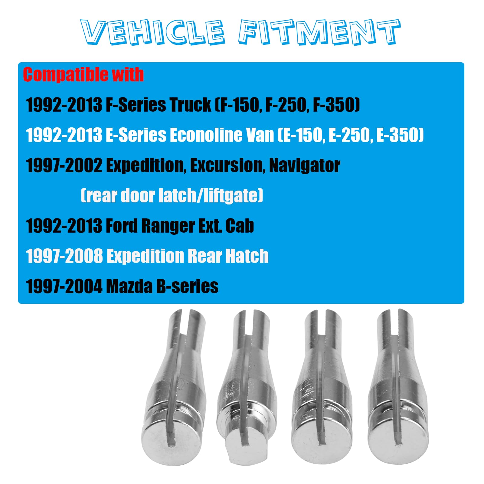 Suitool 4 Ends Door Latch Cable Repair Kit Compatible With Ford F150 F250 F350, E-Series, Ranger, Expedition, Excursion, Navigat