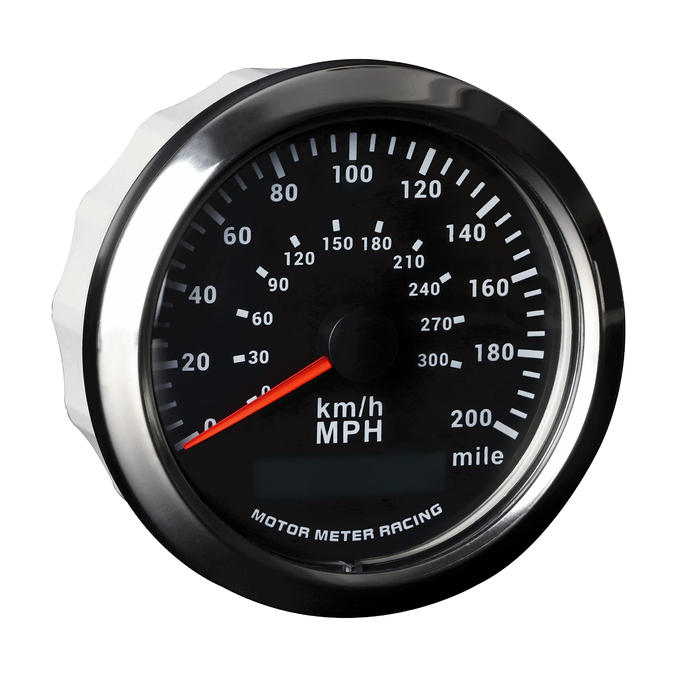 Motor Meter Racing W Pro 85Mm 3-3/8'' Gps Speedometer Digital Odometer 200 Mph/300 Kmh Waterproof Black Dial White Led For Car T