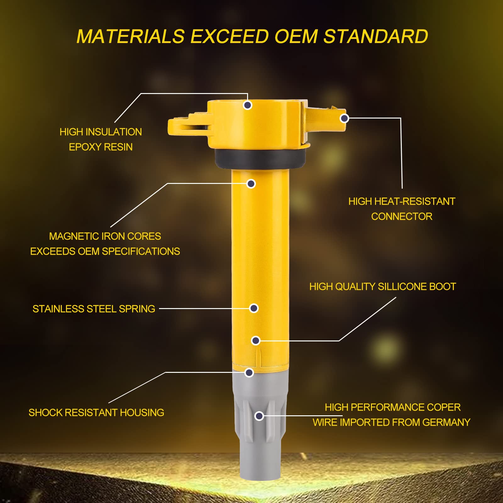 Partselect 6Pcs Ignition Coil Pack Uf502 4606869Aa 4606869Ab Uf-502 Replacement For 2006-2010 Chrysler 300 Town & Country Sebrin