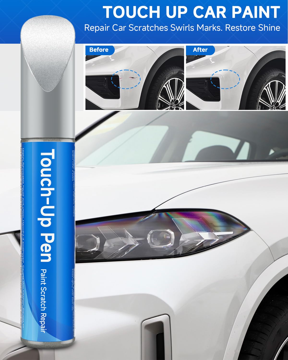8Q4 Reservoir Blue Touch Up Paint Compatible with Toyota Exact Match Touch Up Paint Car Scratch Repair