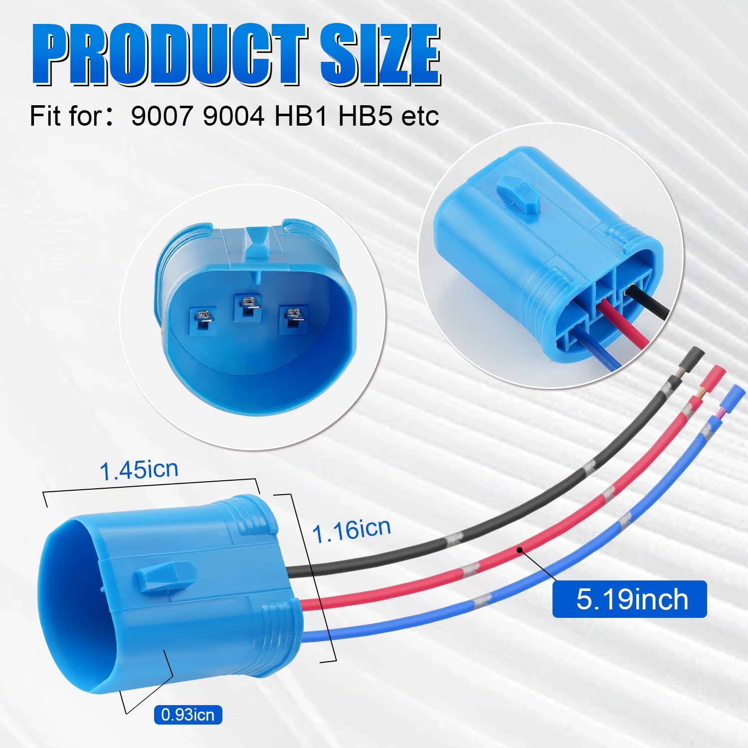 Ibrightstar 9007 9004 Hb1 Hb5 Male Nylon Adapter Wiring Harness Sockets Wire For Headlights Or Fog Lights