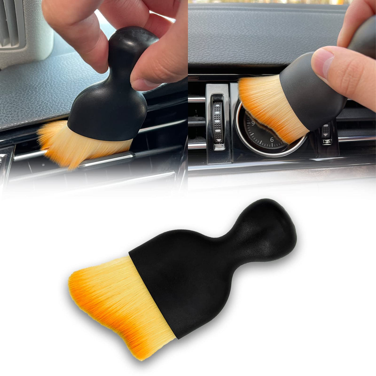 Tobenbone Car Interior Detailing Brush, Ultra Soft Non-Scratch Dust Brush, Car Interior Cleaning Tool For Cleaning Panels, Air V