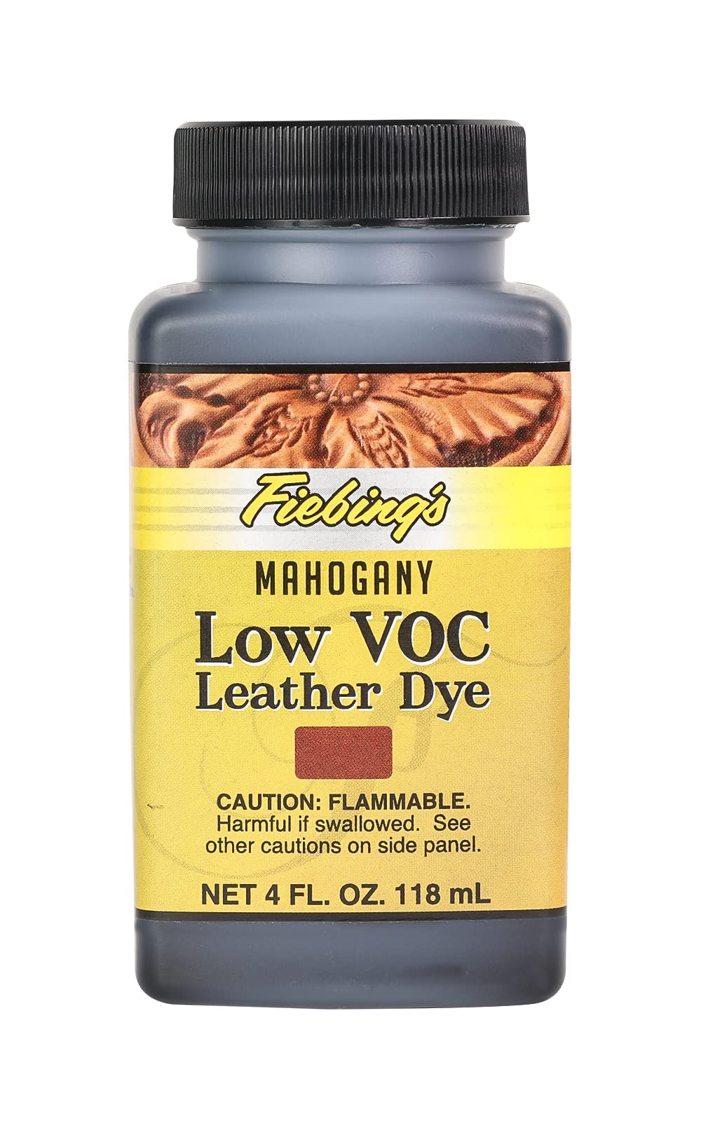 FIEBING'S Low VOC Leather Dye 4oz - Mahogany - Pnetrating Solvent Based Leather dye