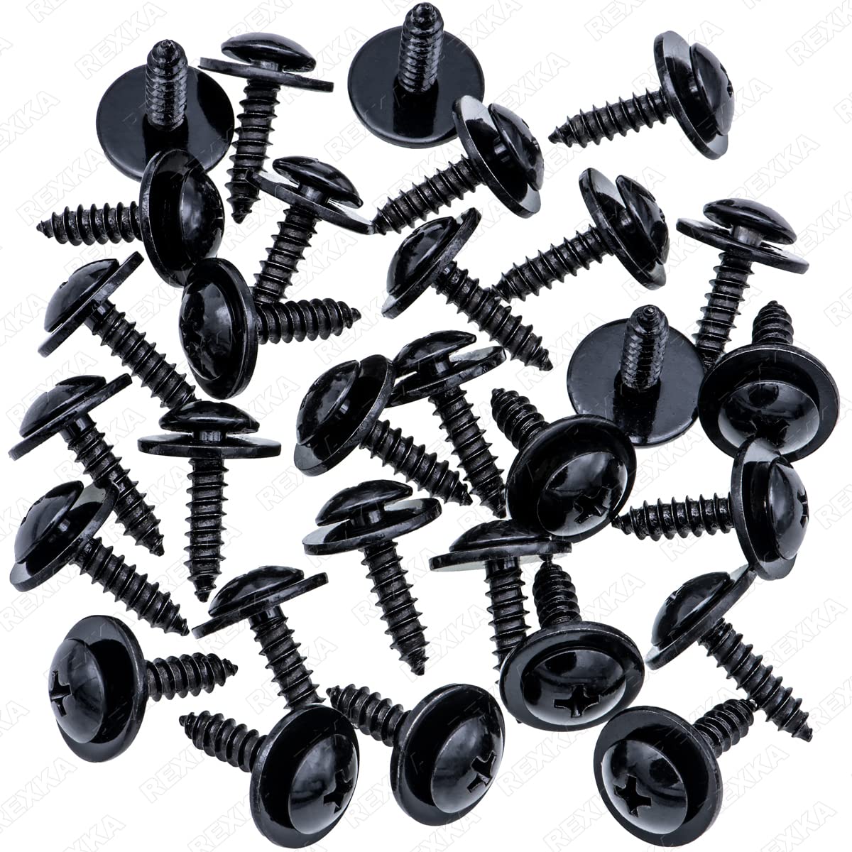 Rexka 30Pcs Fender Liner Splash Shield Wheelhouse Liner Screw Phillips Truss Head Sems Compatible With Honda Acura Bmw 90114-Se0-000 Accord Ilx Rdx Tl Tsx 90114Se0000