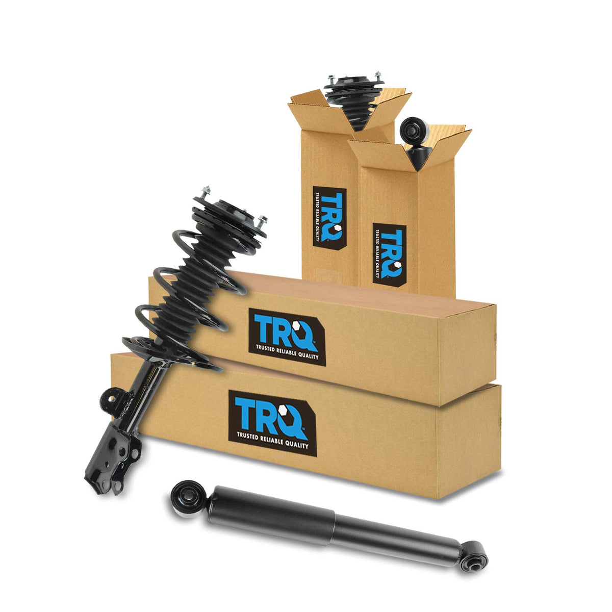 Trq Front And Rear Complete Strut Assembly & Shock Absorber Kit Complete Strut & Coil Spring Assembly Compatible With 2006-2012 
