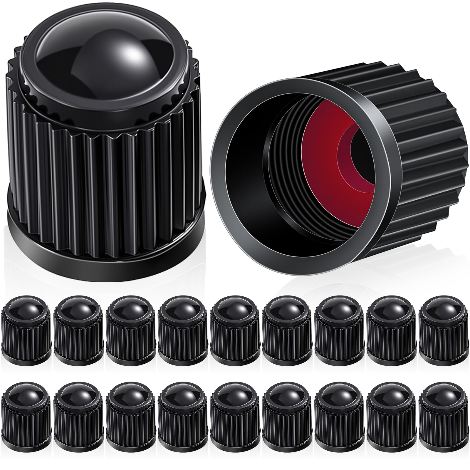 Outus 400 Pcs Tire Valve Stem Caps Car Tire Caps Plastic Universal Black Valve Stem Covers for Bike Bicycle Cars SUV Trucks Moto