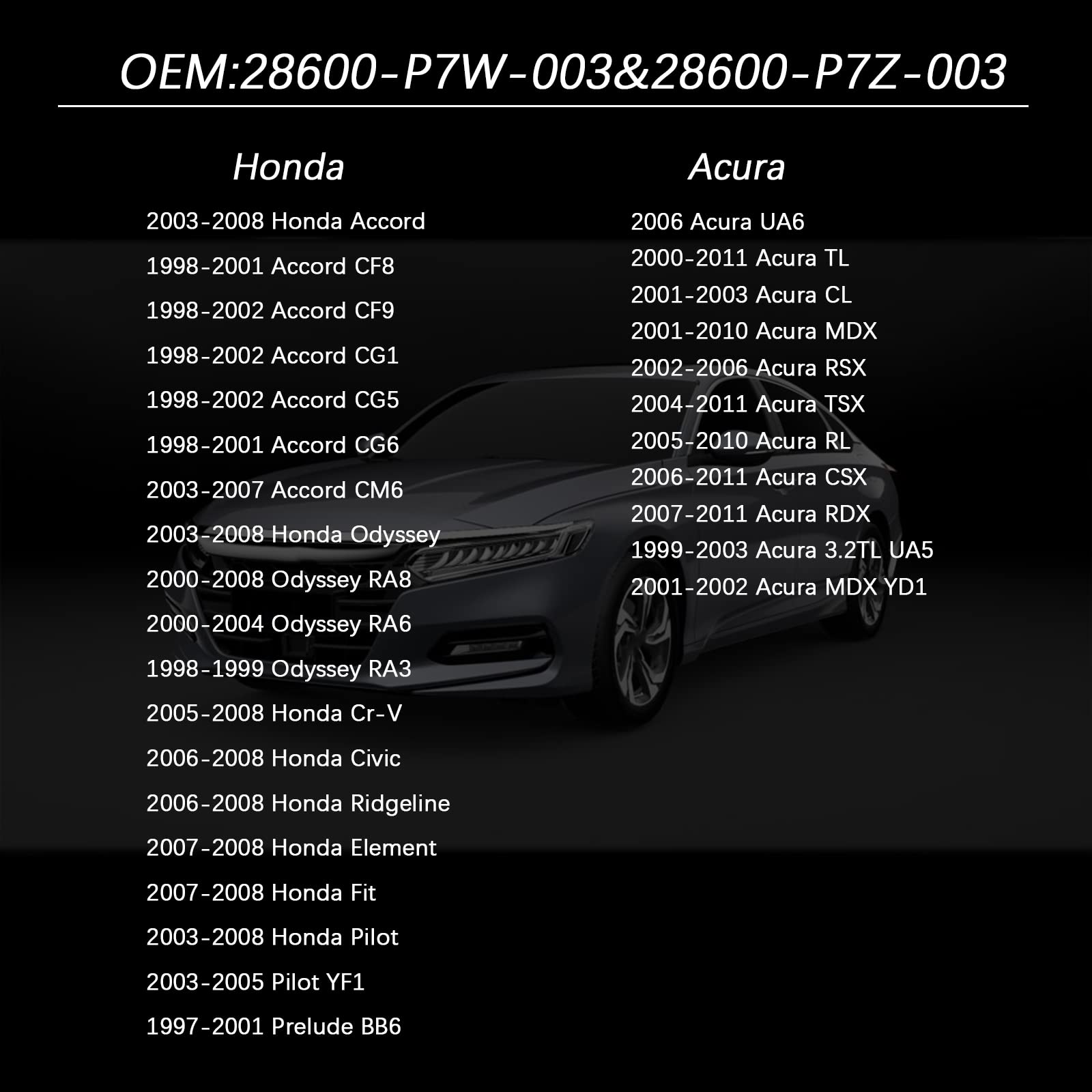 Yithsway 28600-P7W-003 28600-P7Z-003 Transmission Pressure Switches Set For 1997-2011 Honda Accord Odyssey Pilot, Acura Tl Cl Mdx Rsx Tsx Automatic Transmission 2Nd-3Rd Gear Oil Pressure Sensor Switch