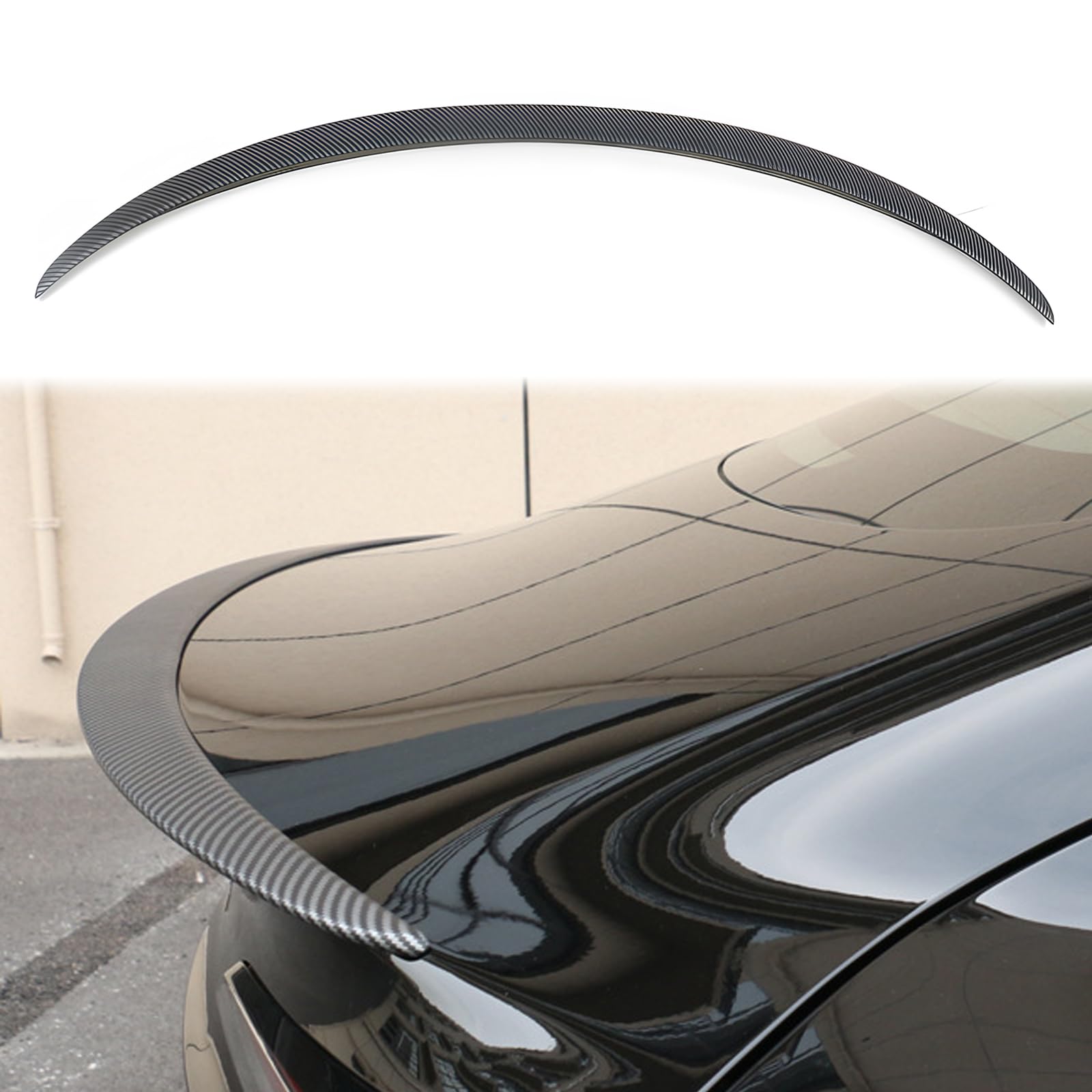 YJMOTOR Spoiler for Tesla Model 3 Rear Spoiler Wing ABS Material Rear Trunk Lip Model 3 Accessories Carbon Fiber Style Custom Fi