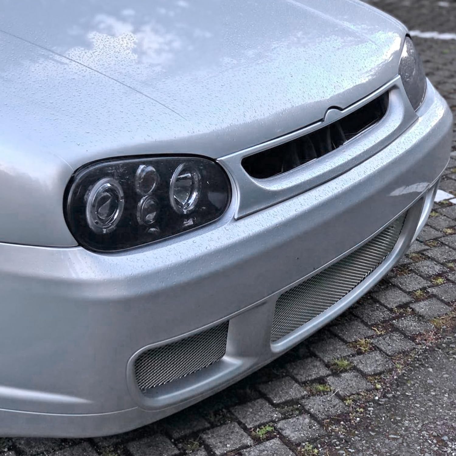 SPEC-D TUNING Dual Halo Projector Headlights, Glossy Black Housing & Smoke Lens, Compatible with 1999-2006 VW Golf MK4 & GTI, Left + Right Pair