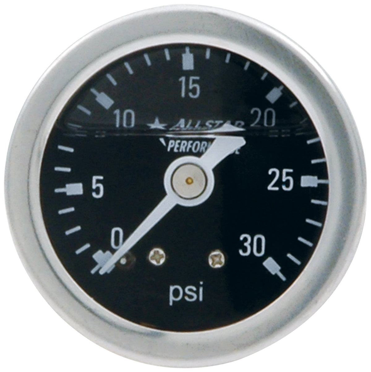 Allstar Performance ALL80202 0-30 PSI 1-1/2'' Glycerine Filled Shockproof Pressure Gauge