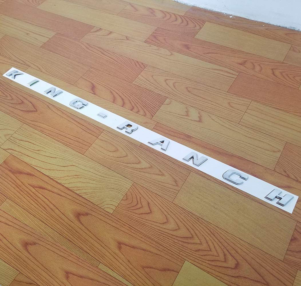 Sanucaraofo 2-Pack Chrome King Ranch Emblems - 3D Logo Badges for Ford F-150, F-250, F-350 Trucks