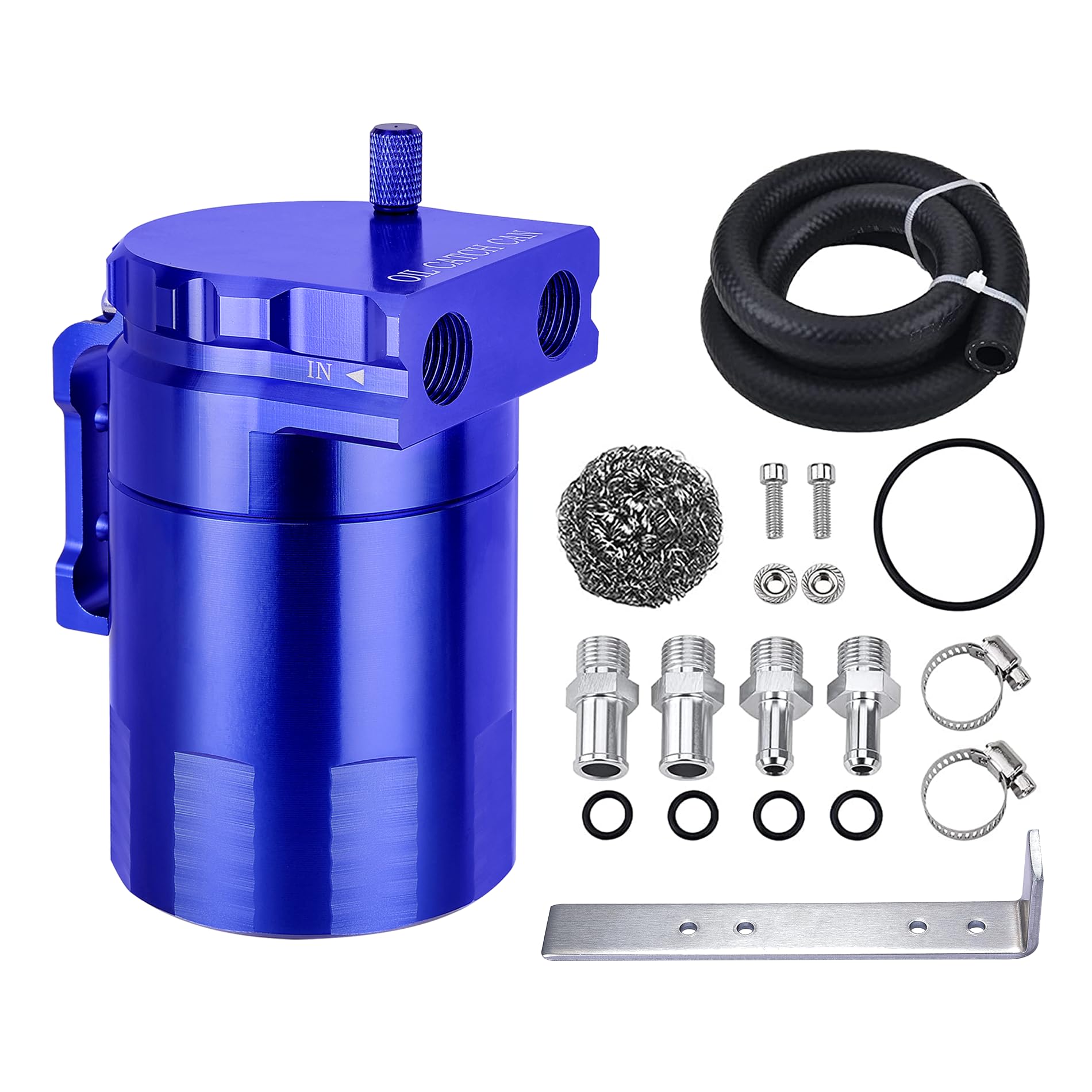 Evil Energy Baffled Oil Catch Can,Oil Separator Catch Can 300Ml Universal Aluminum Blue