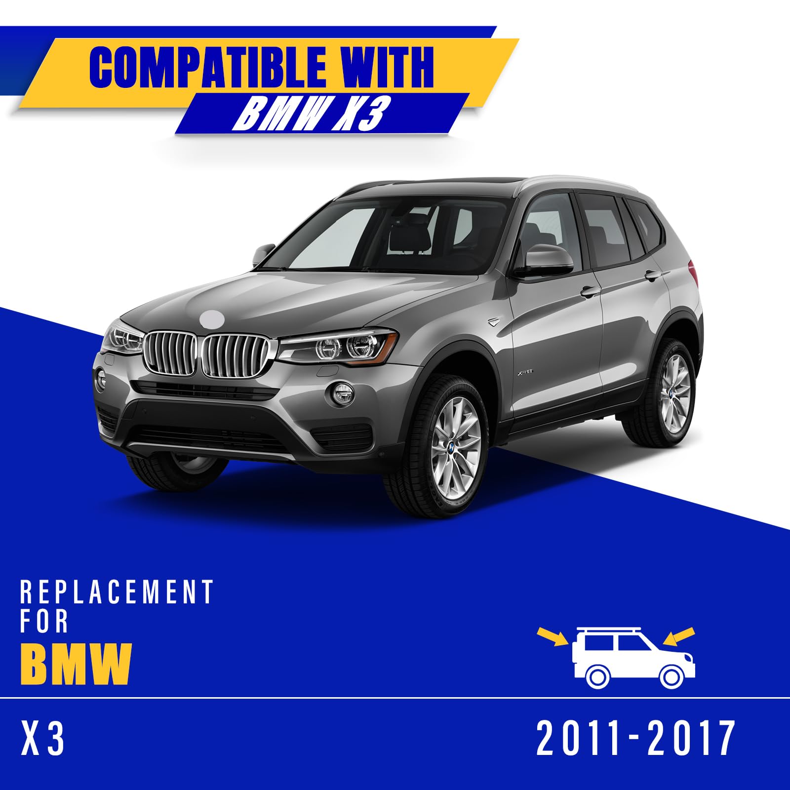 3 Wipers Replacement For 2011-2017 Bmw X3, Windshield Wiper Blades Original Equipment Replacement - 26/20/13 (Set Of 3)