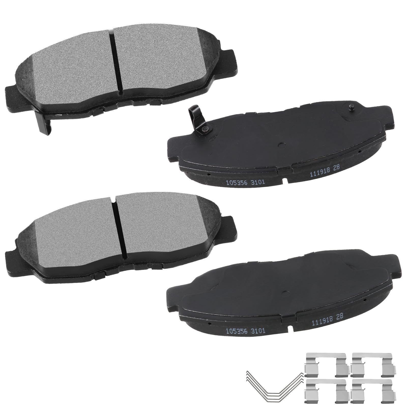 Cciyu D1578 Front Semi-Metallic Disc Brake Pads Kit For Honda Civic 2012-2015 4Pcs