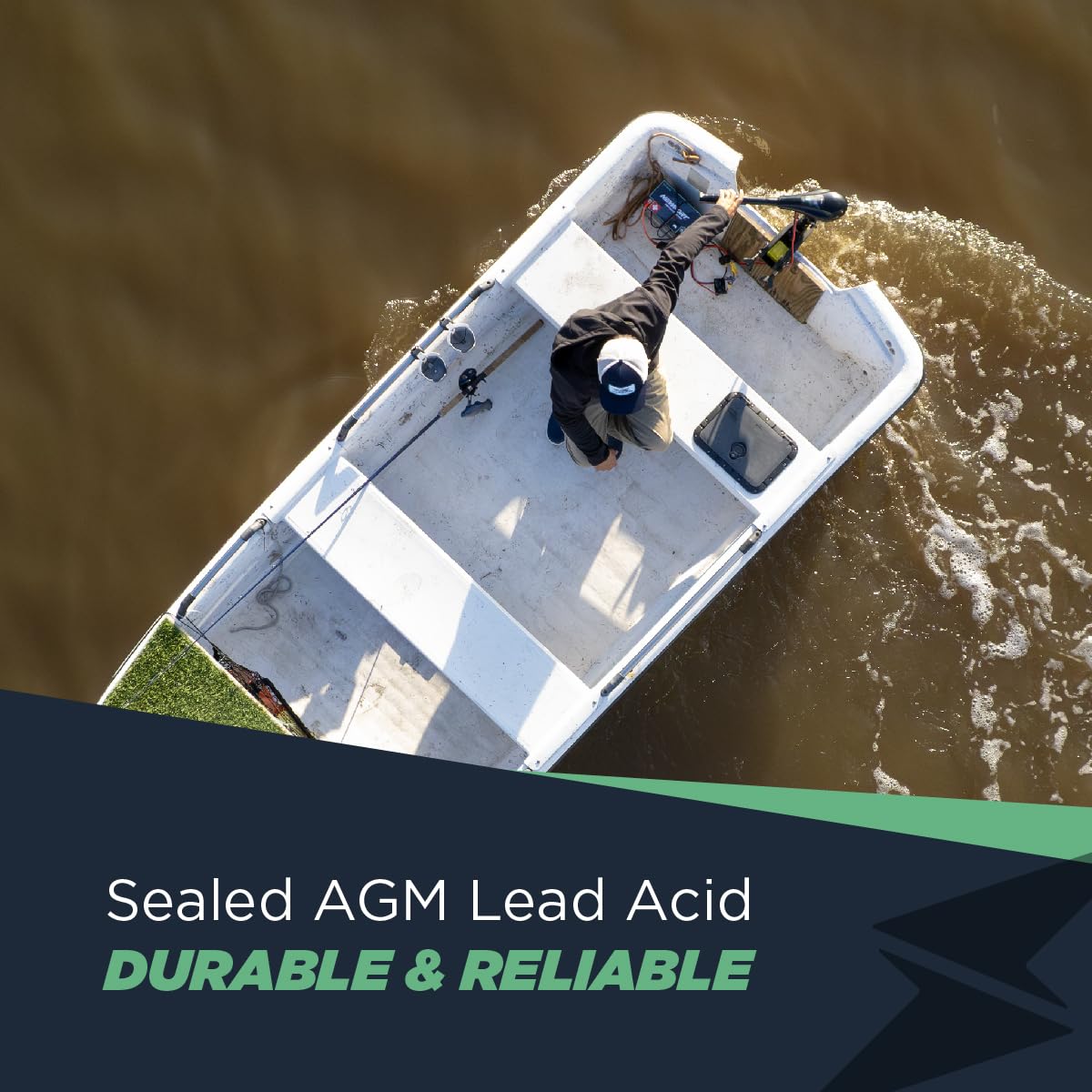 Newport 12V50Ah Deep Cycle Heavy-Duty Marine Battery, Lightweight & Sealed Agm, Trolling Motor Compatible