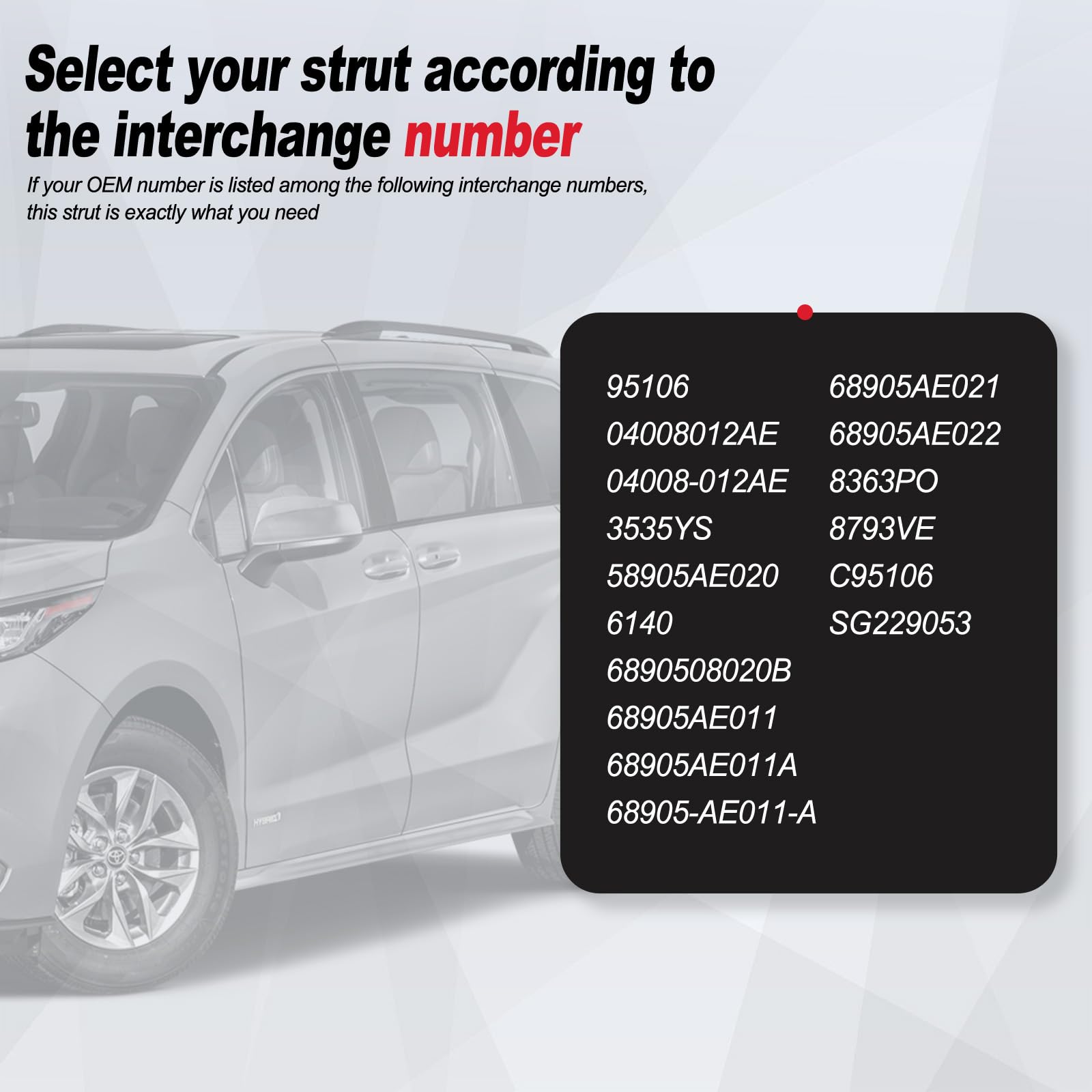 Vepagoo 6140 Rear Hatch Gas Struts for 2006-2010 Toyota Sienna, Tailgate Shocks for Passenger Back Door Lift Gate Springs Lift S