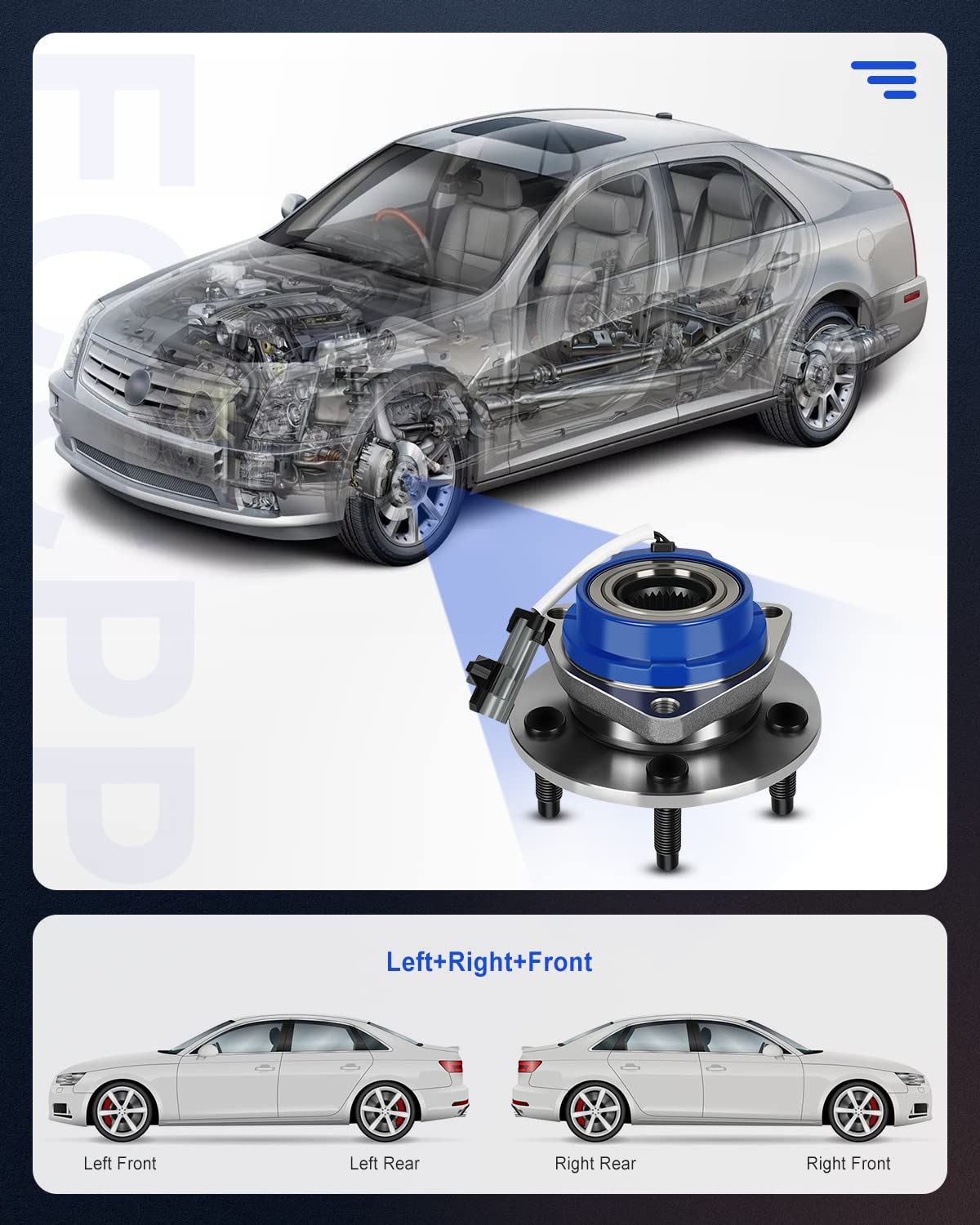 ECCPP 513179 Front Wheel Hub and Bearing Assembly C hevy Impala Venture Monte Carlo, Century Regal, C adillac Seville,O ldsmobil