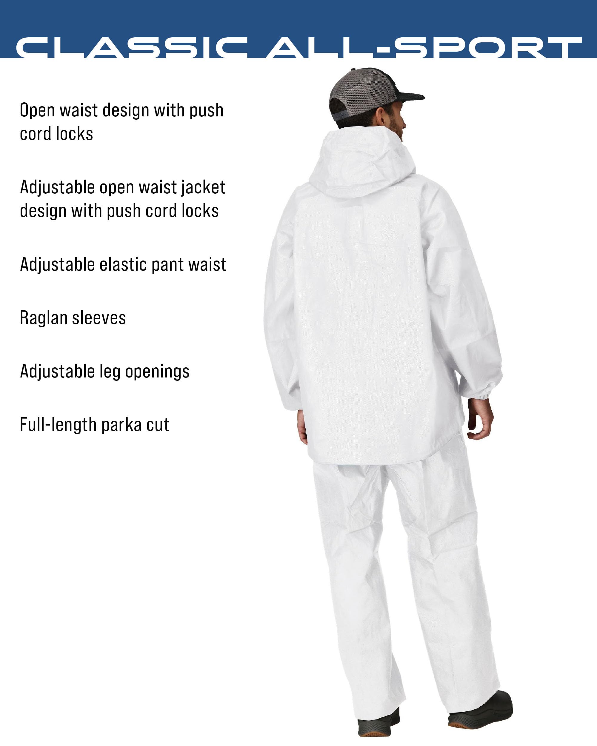 Frogg Toggs Men'S Standard Classic All-Sport Waterproof Breathable Rain Suit, White, 3X-Large