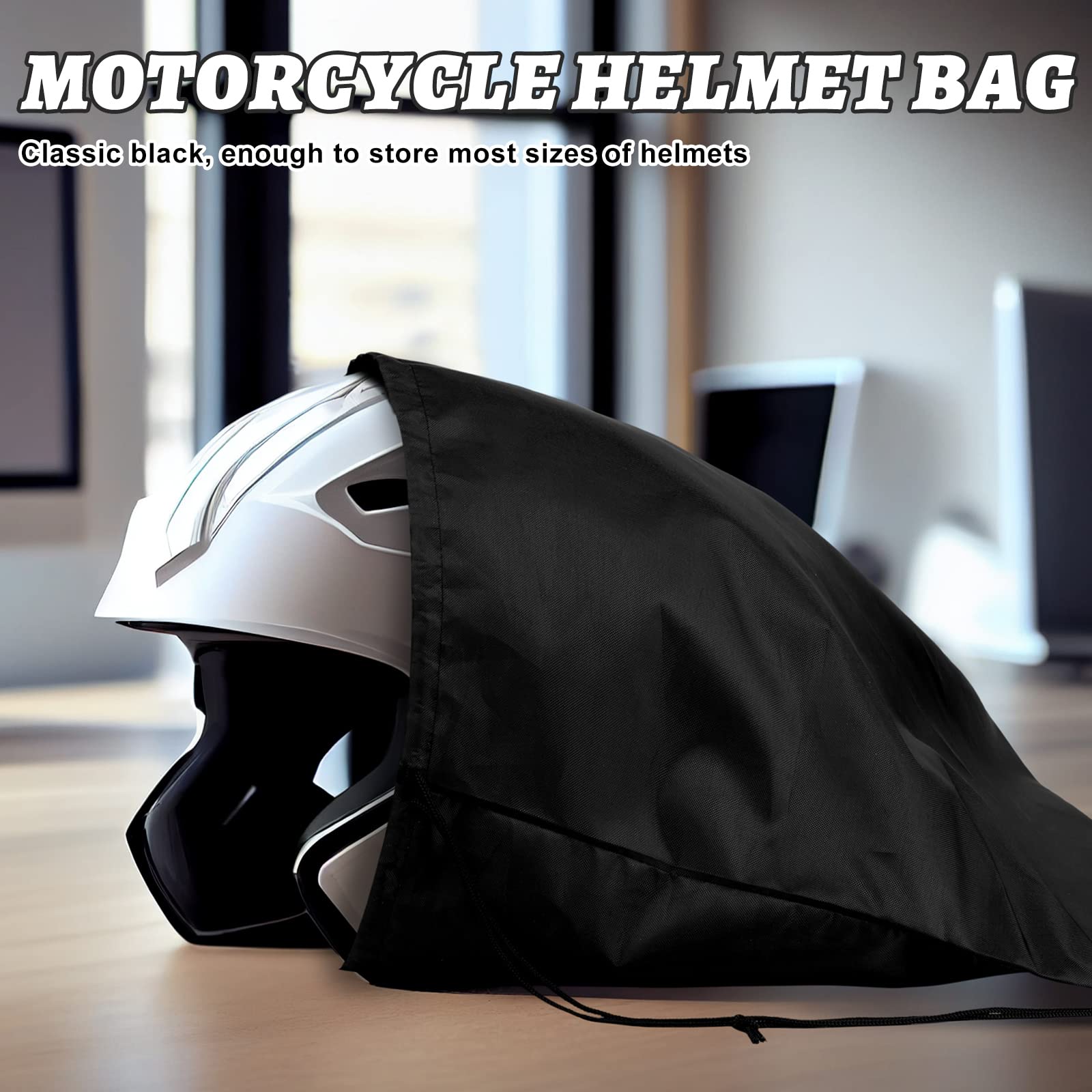 Sweetude 3 Pcs Lightweight Motorcycle Helmet Bag Drawstring Helmet Backpack Compact Storage Sports Gym Sack Pack For Riding Bicycle Motorcycle Training Hiking Travel