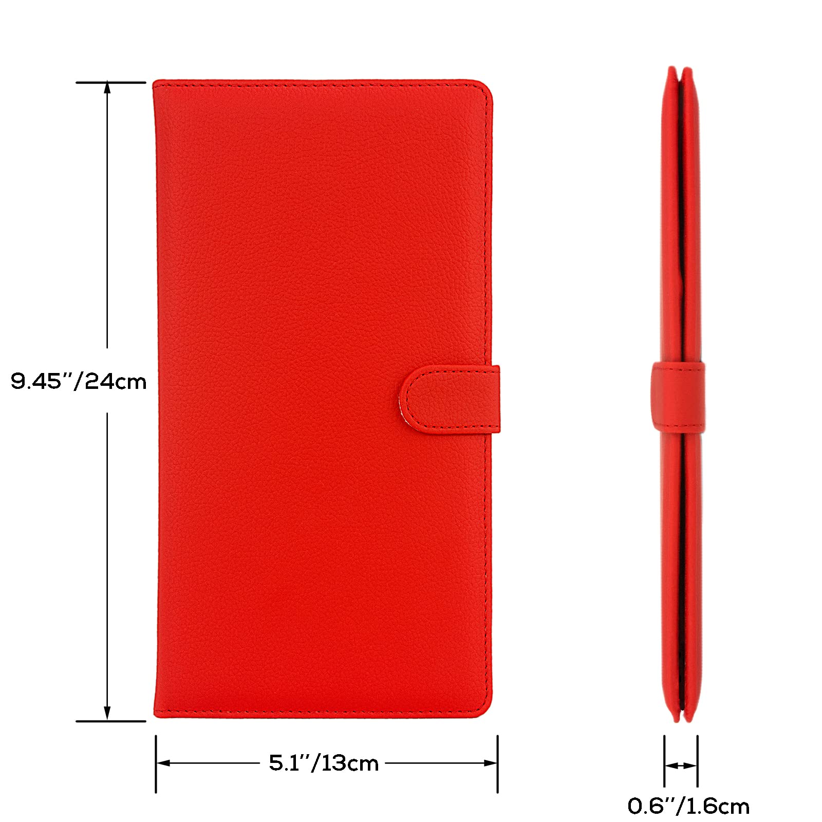 Srandme Car Registration And Insurance Holder, Leather Magnetic Shut Vehicle Glove Box Organizer For Document, Card, Driver Lice