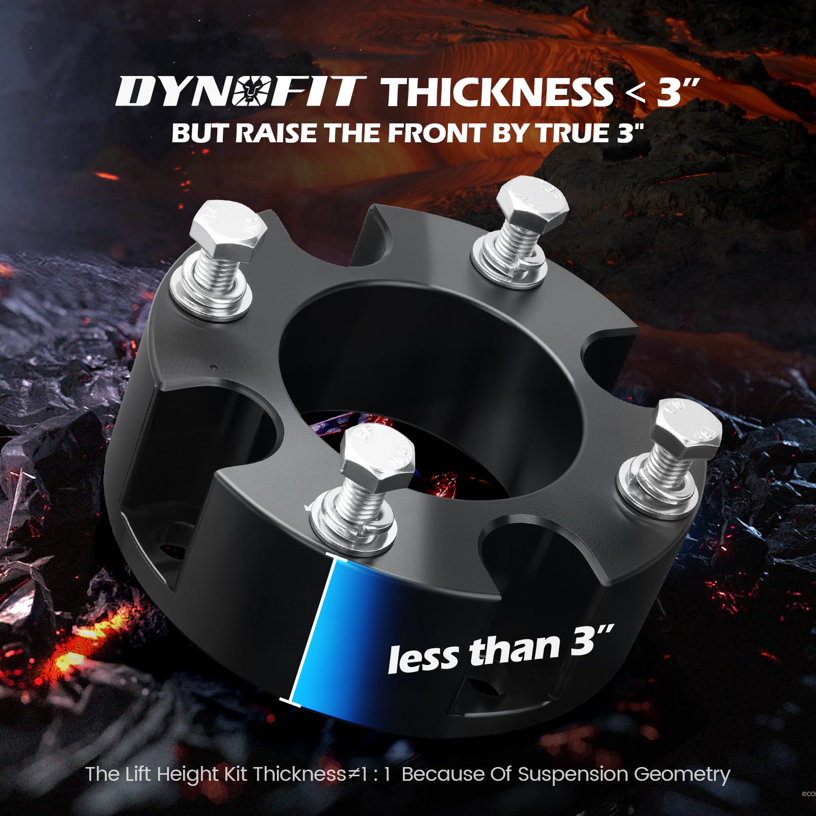 Dynofit Leveling Lift Kits For Tundra 2007-2021, 3'' Front Strut Spacers And 2'' Rear Blocks Kit, Lift Spacers And Lift Block Wi