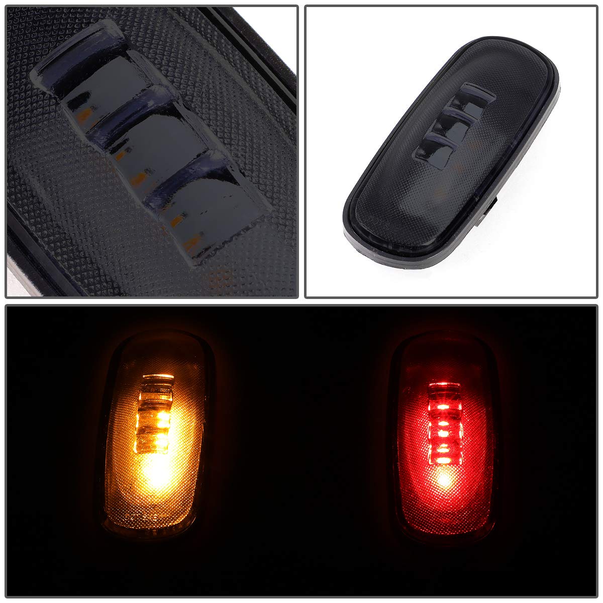 Dna Motoring Fendl-Dram02-Sm 4Pcs Smoked Lens Dually Fender Led Side Marker Light Lamps